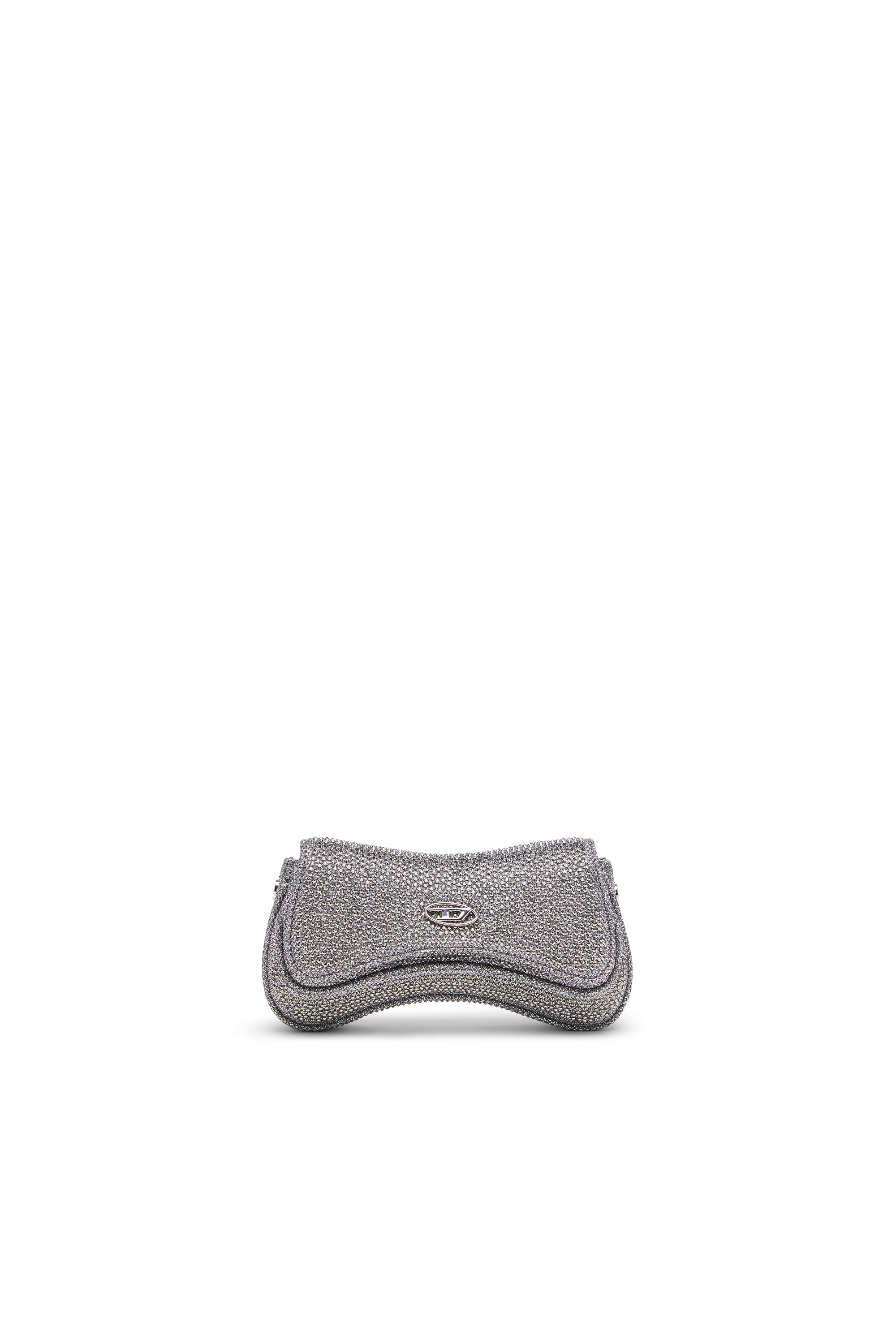 Diesel - PLAY CROSSBODY XS, Damen Play-Mini Crossbody-Tasche aus Crystal Lurex in Silber - 1