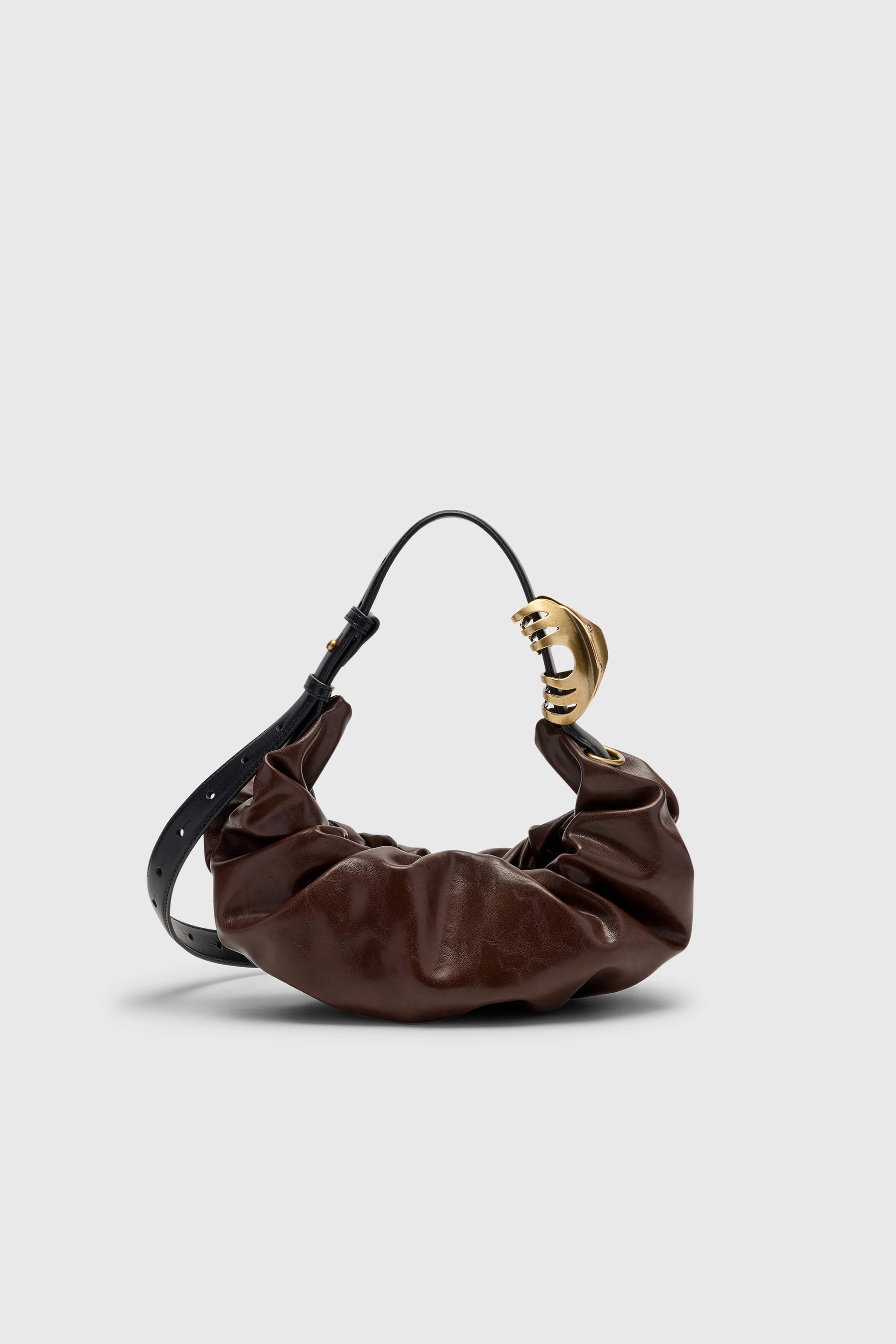 Diesel - GRAB-D HOBO S, Damen Grab-D-Small Hobo-Tasche mit gerafftem Design in Dunkelbraun - 2