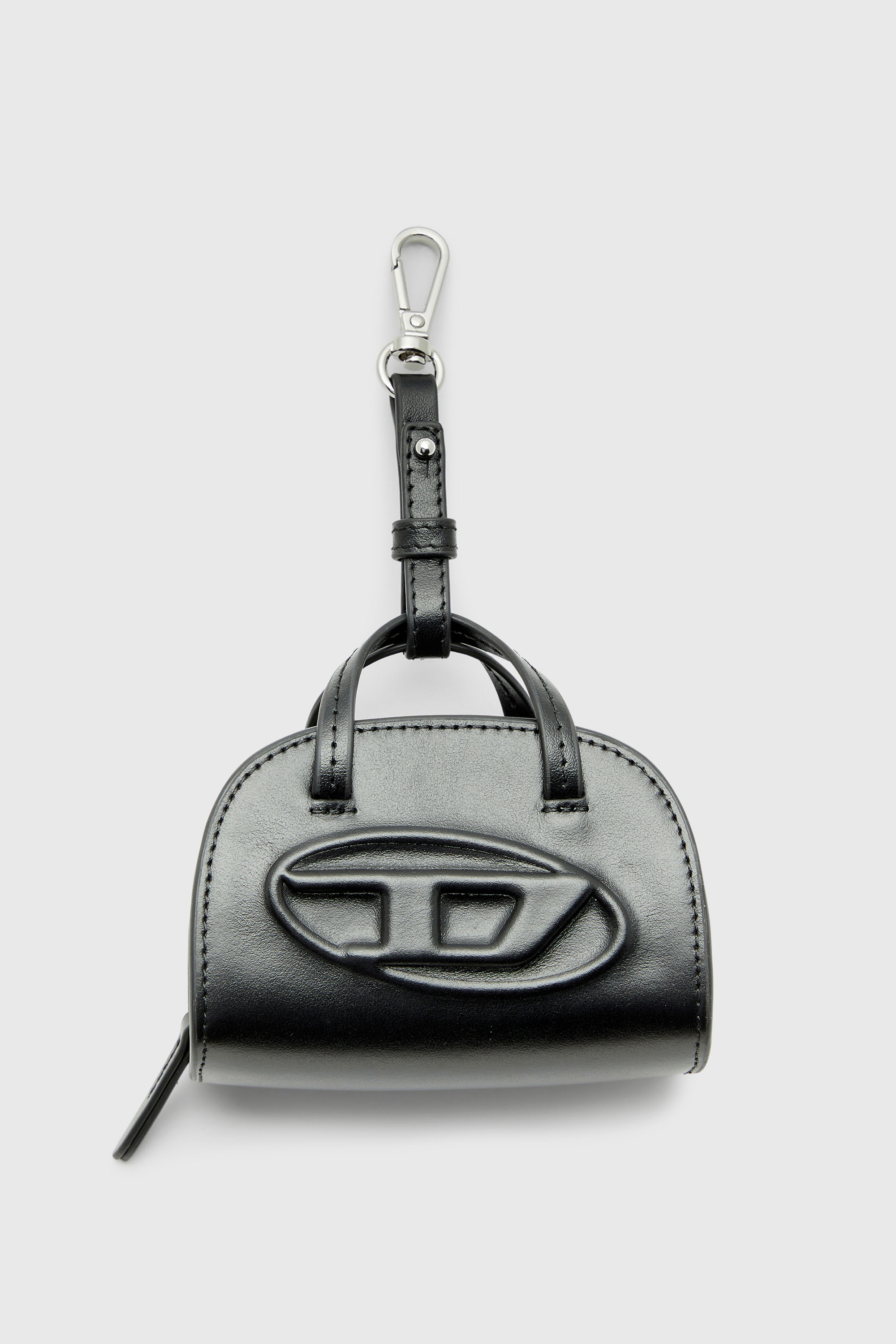 Diesel - 1DR DOME M CHARMS, Damen Mini-Taschenanh&auml;nger aus Leder in Schwarz - 1