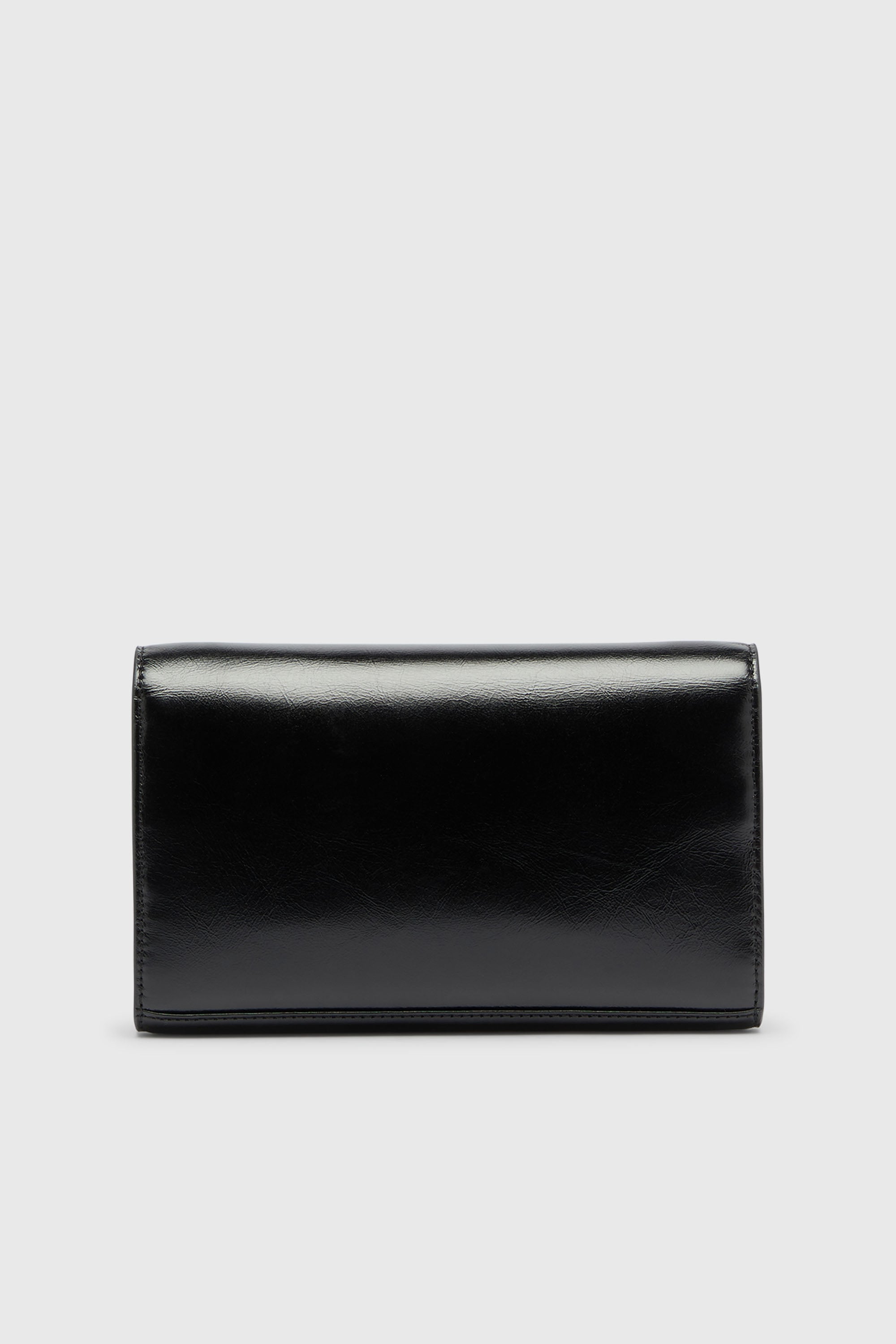 Diesel - D-ENVELOP WALLET ON CHAIN, Damen Geldb&ouml;rse aus gl&auml;nzendem, geknittertem Leder in Schwarz - 2