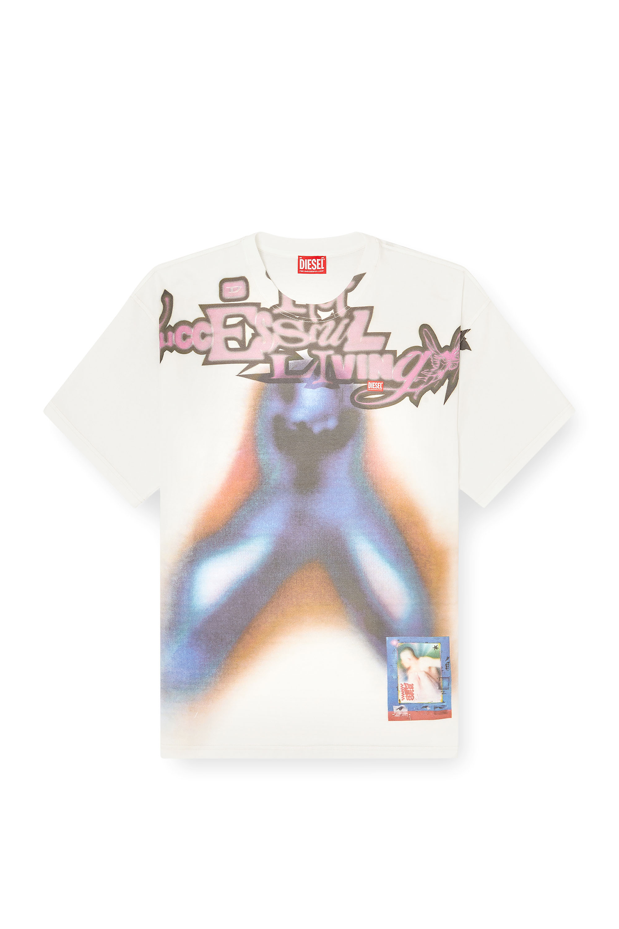 Diesel - T-BOXT-V13, Herren Entspannte Baumwoll-T-Shirt mit Digitaldruck in Blau/Orange - 3