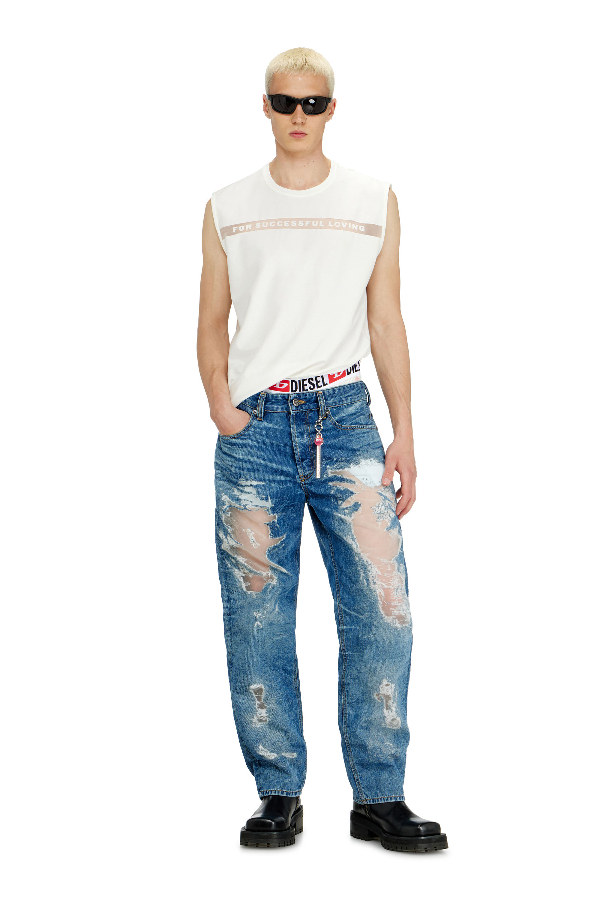 Diesel - PR-T-NORM-BISC-MATI-R, Unisex Tanktop mit For Successful Loving Logo in Wei&szlig; - 4