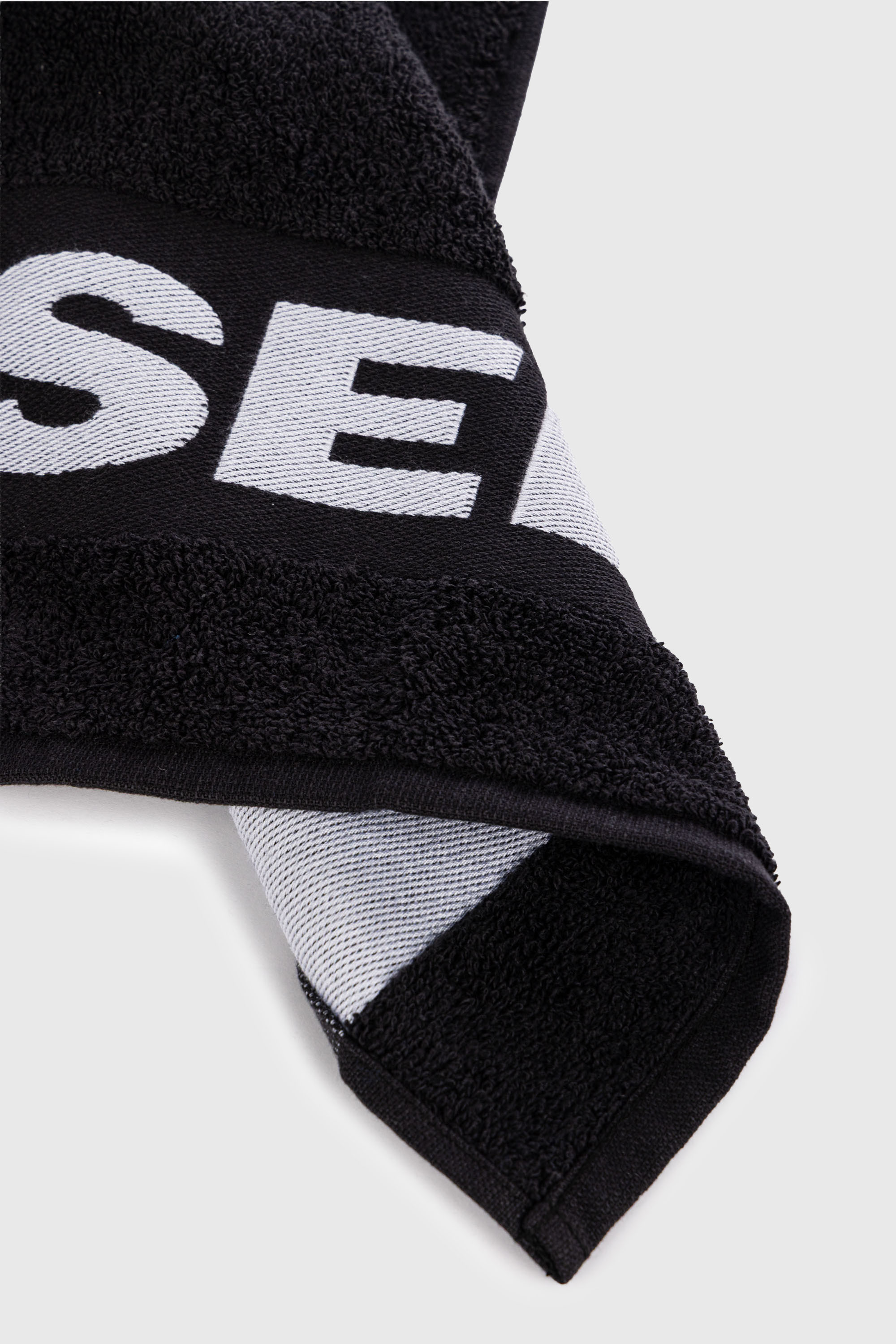 Diesel - 1015215 LOGO-COTTON TOWEL 100X180 BLACK, Unisex Tuch aus Baumwoll-Frottee mit Logo in Schwarz - 3