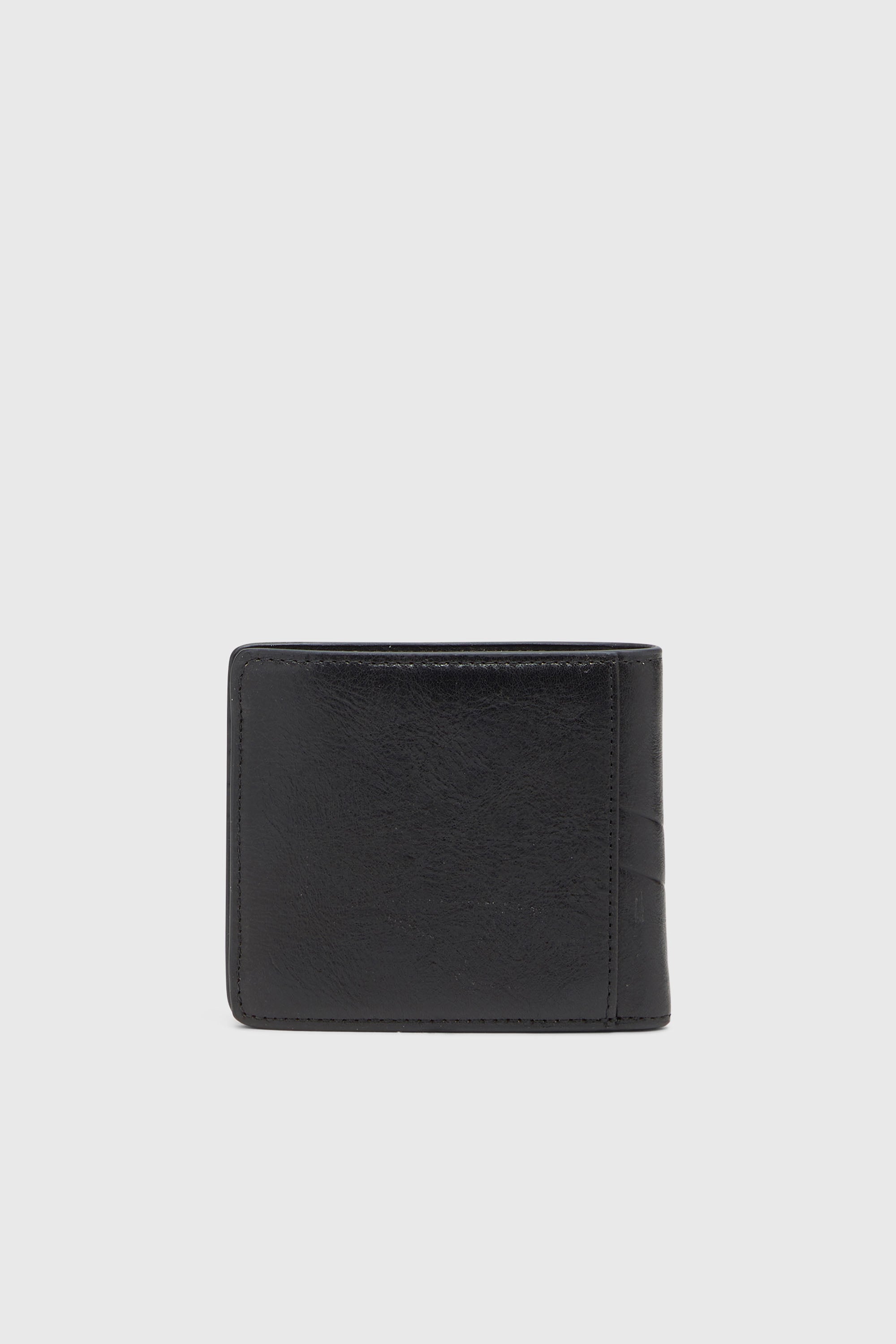 Diesel - FLAG-D BI-FOLD COIN S 3D, Herren Zweifach gefaltete Lederbrieftasche mit gepr&auml;gtem Logo in Schwarz - 2