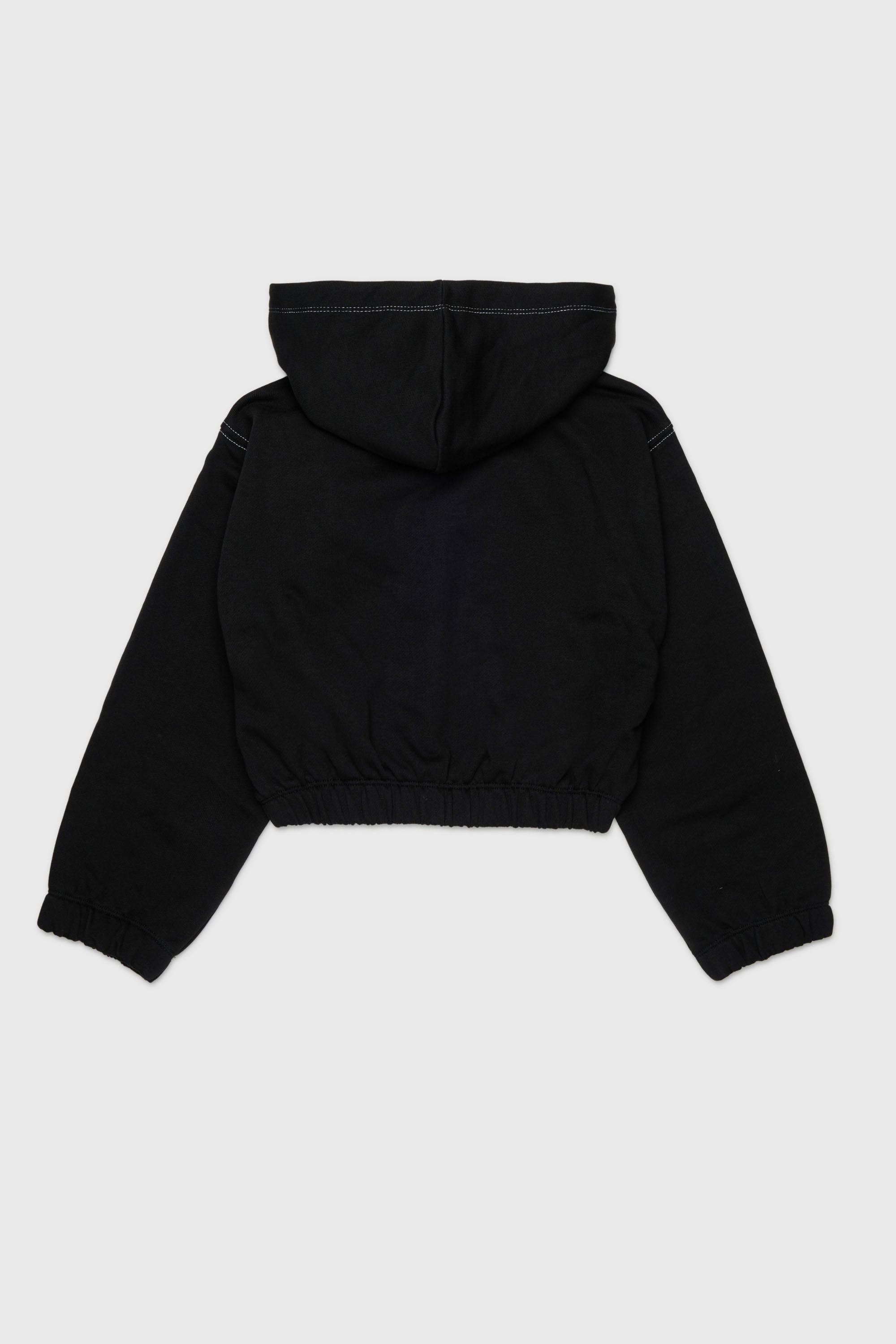 Diesel - SROSET, Woman's Hoodie with denim rose appliqu&eacute; in Black - 2