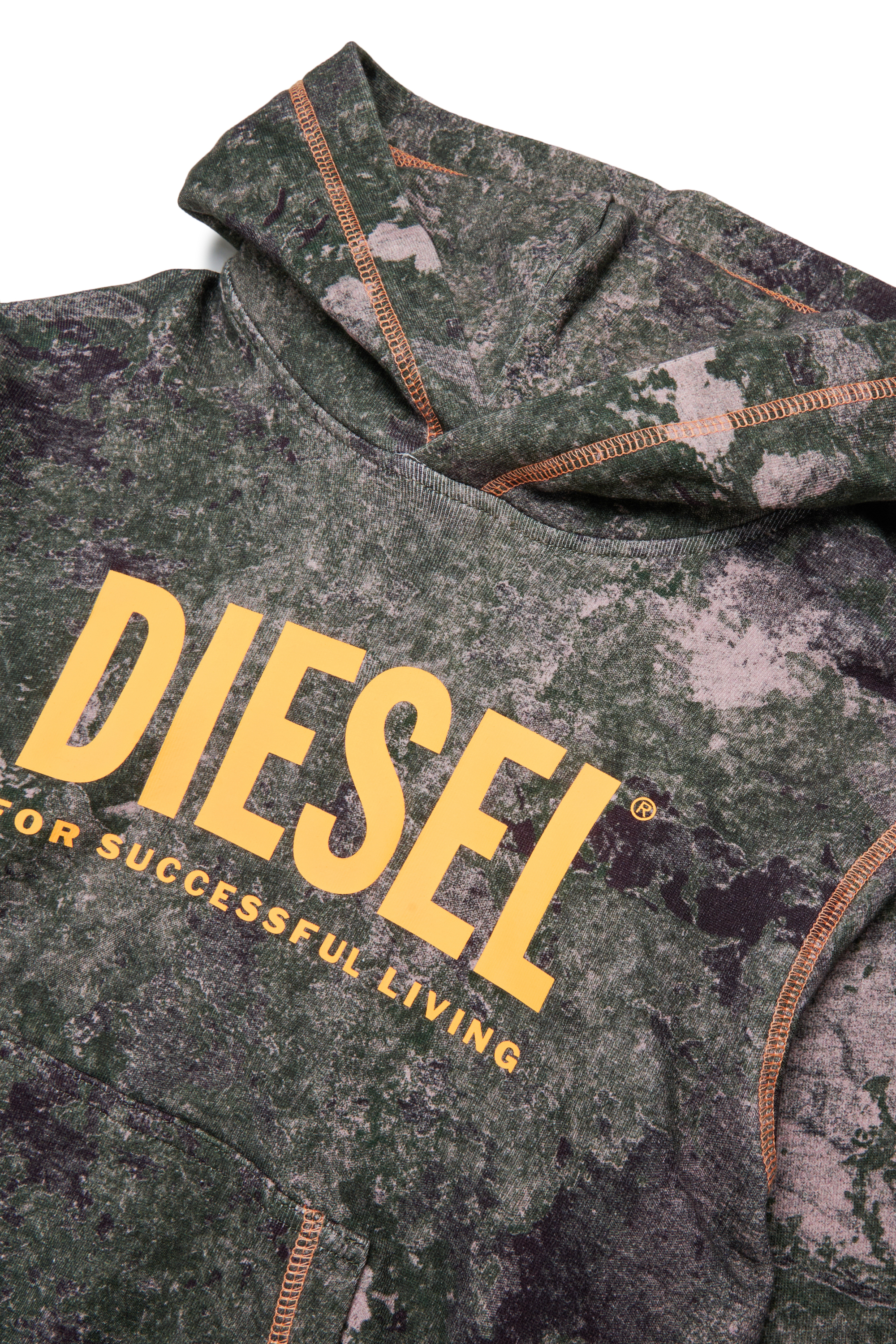 Diesel - SMIM OVER, Herren Hoodie mit durchg&auml;ngigem Marmor-Print in Gr&uuml;n/Braun - 3