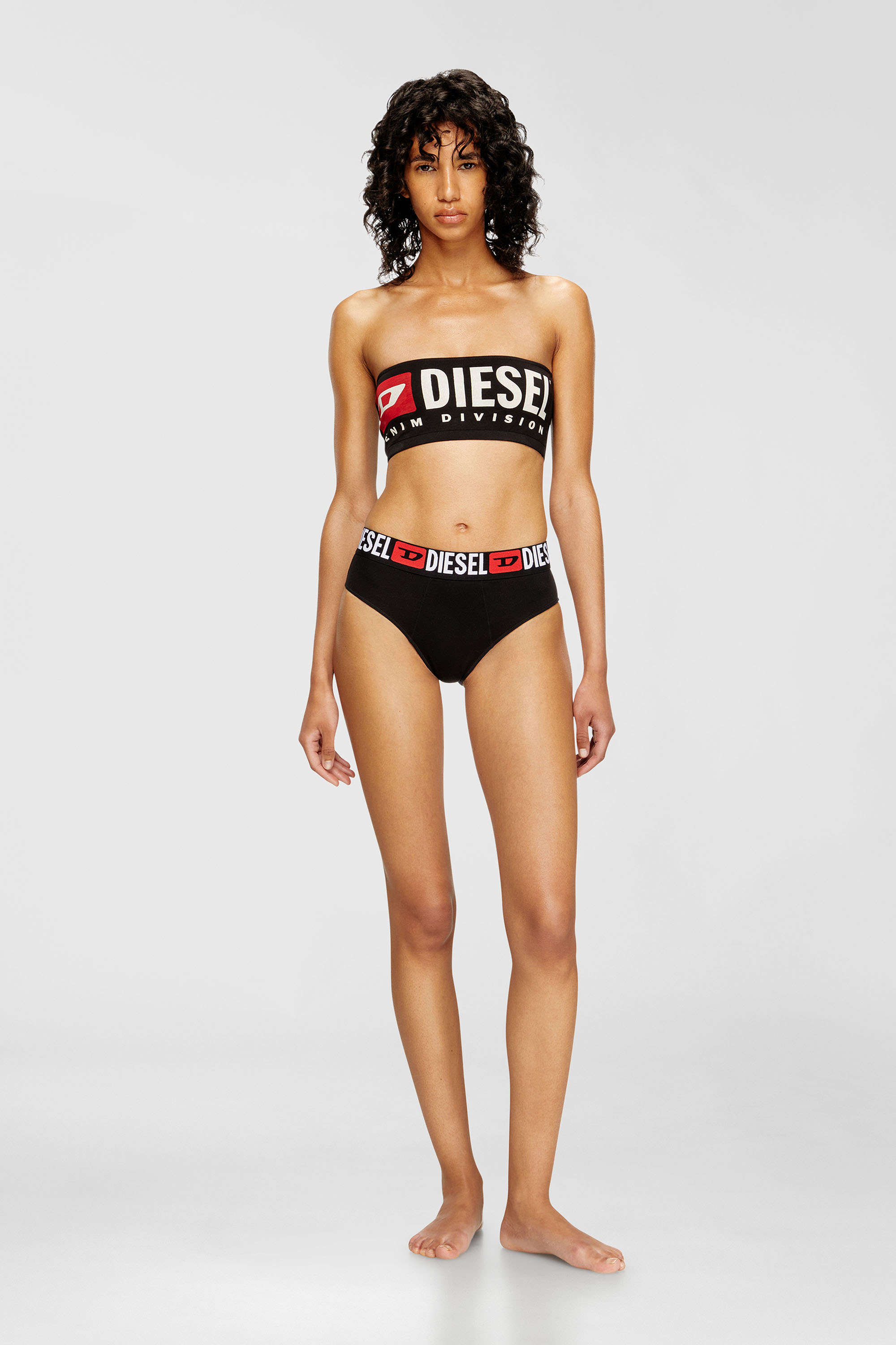 Diesel - UFSB-MELANIE, Damen Tr&auml;gerloser BH mit Maxi-Logo in Schwarz - 2