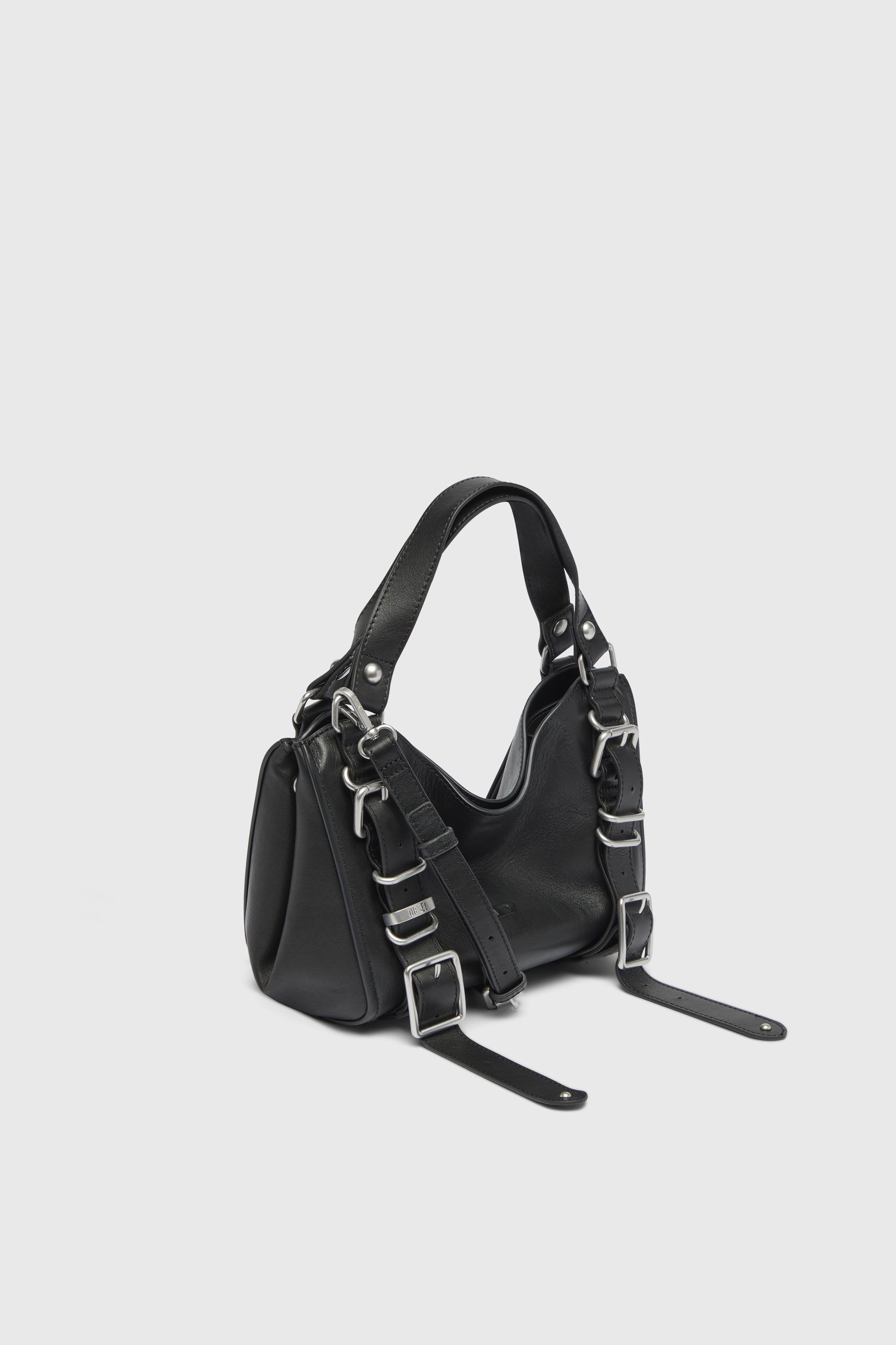 Diesel - D-ONE TOPHANDLE S, Damen D-One-Small Henkeltasche aus behandeltem Leder in Schwarz - 5