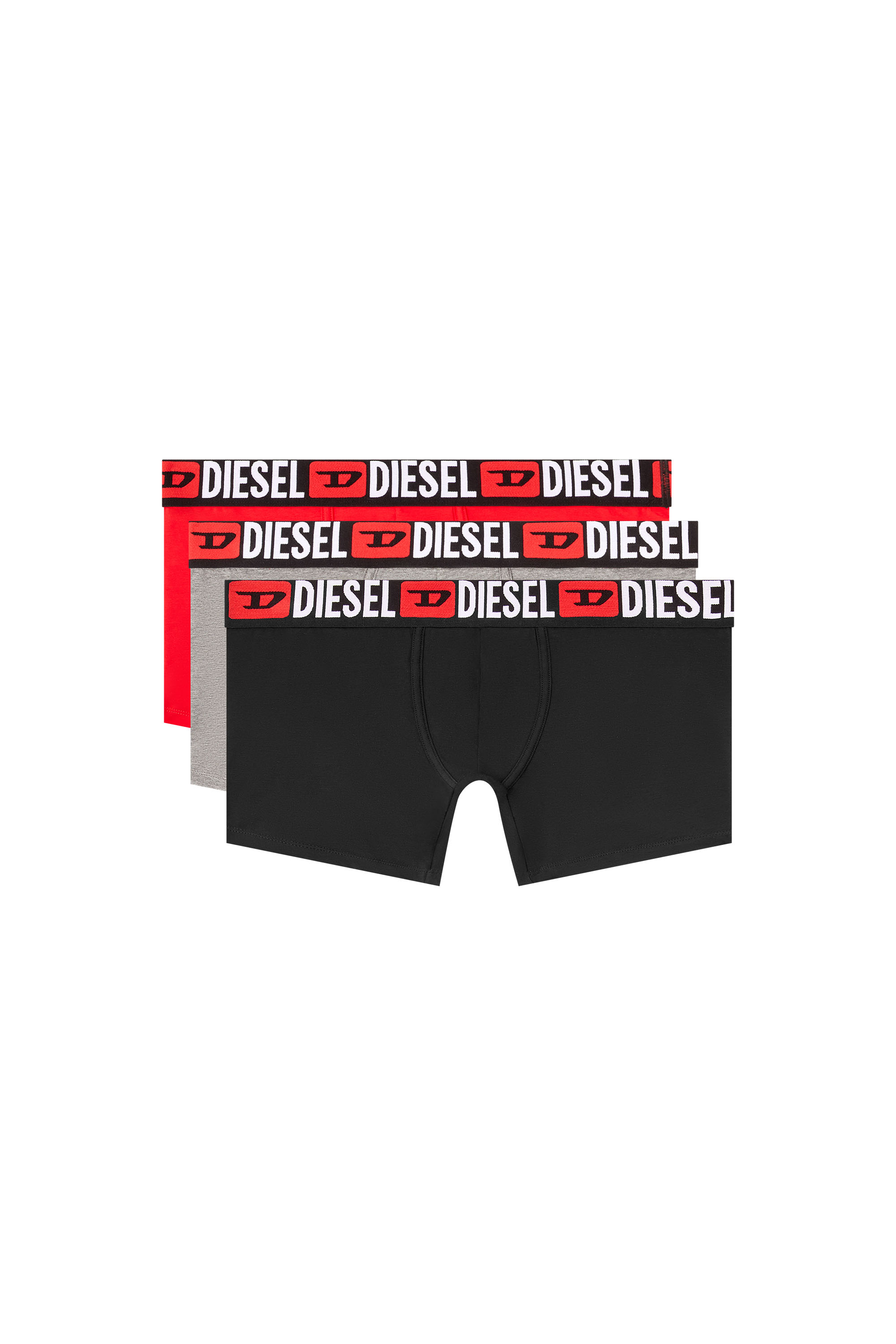 Diesel - MAX-D-CORE-3PACK, Herren Retropants im Dreierpack aus Baumwollstretch in Grau/Rot - 1