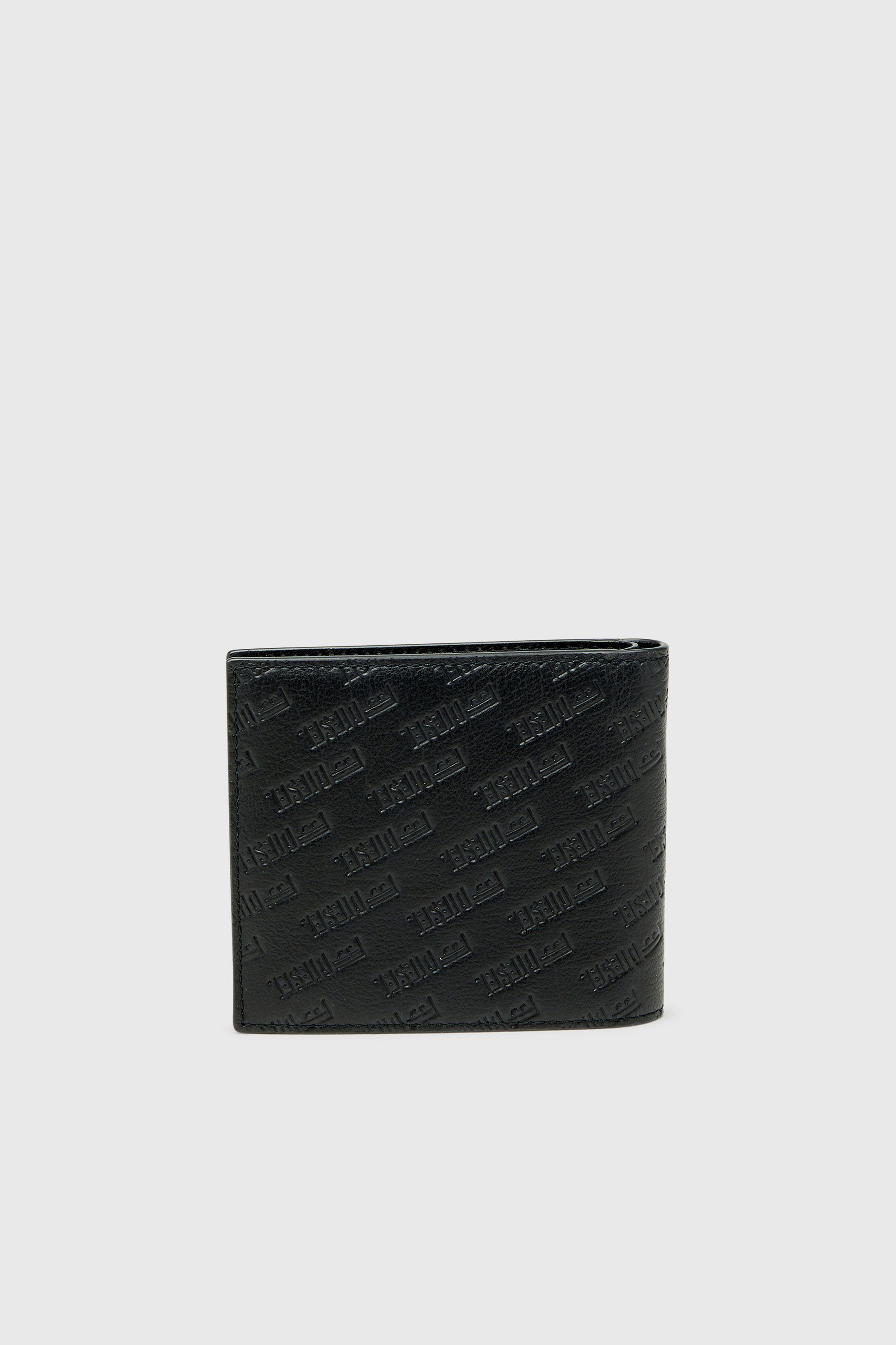 Diesel - MONOGRAM BI-FOLD COIN S 3D, Herren Leder-Bifold-Geldb&ouml;rse mit all-over gepr&auml;gtem Logo in Schwarz - 2