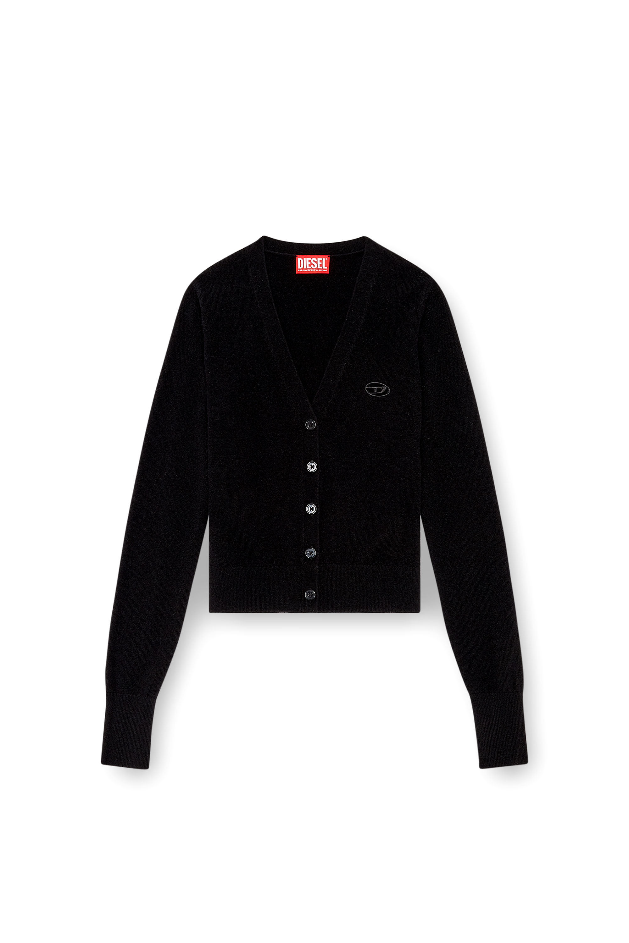 Diesel - M-ARTE, Woman Wool and cashmere cardigan in Black - Image 3