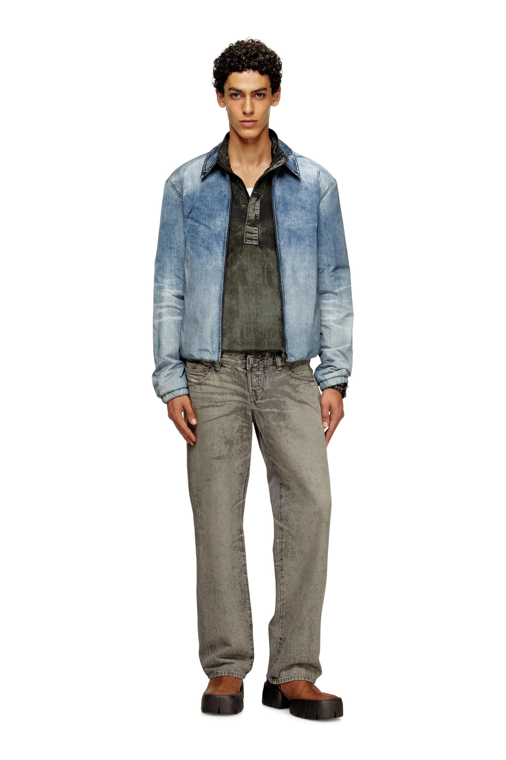 Diesel - J-ACT, Herren Jacke aus Nylon mit Denim-Effekt in Hellblau - 2