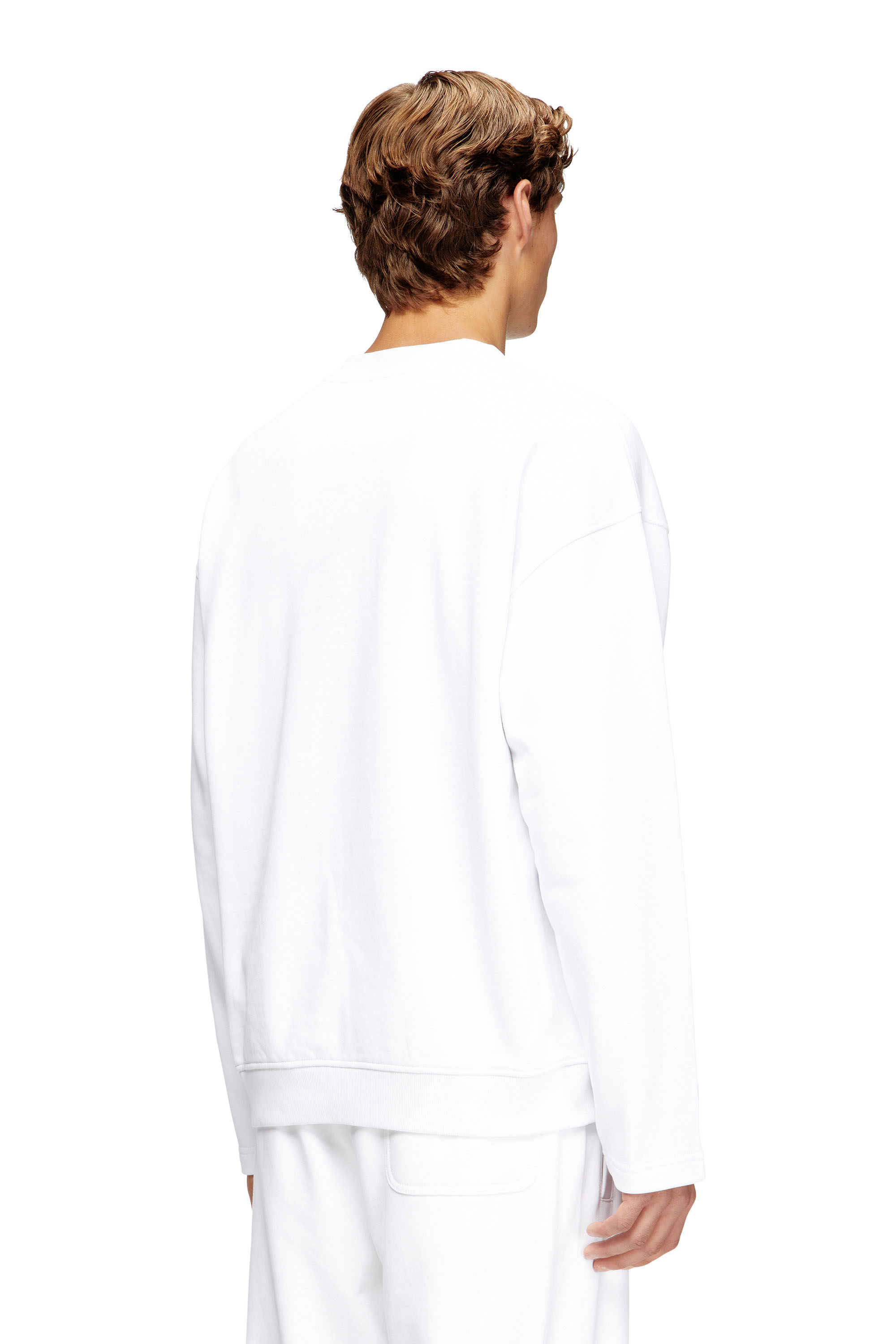 Diesel - S-BOXT-NC-DIV, Herren Rundhals-Sweatshirt mit Logo-Patch-Stickerei in Wei&szlig; - 4