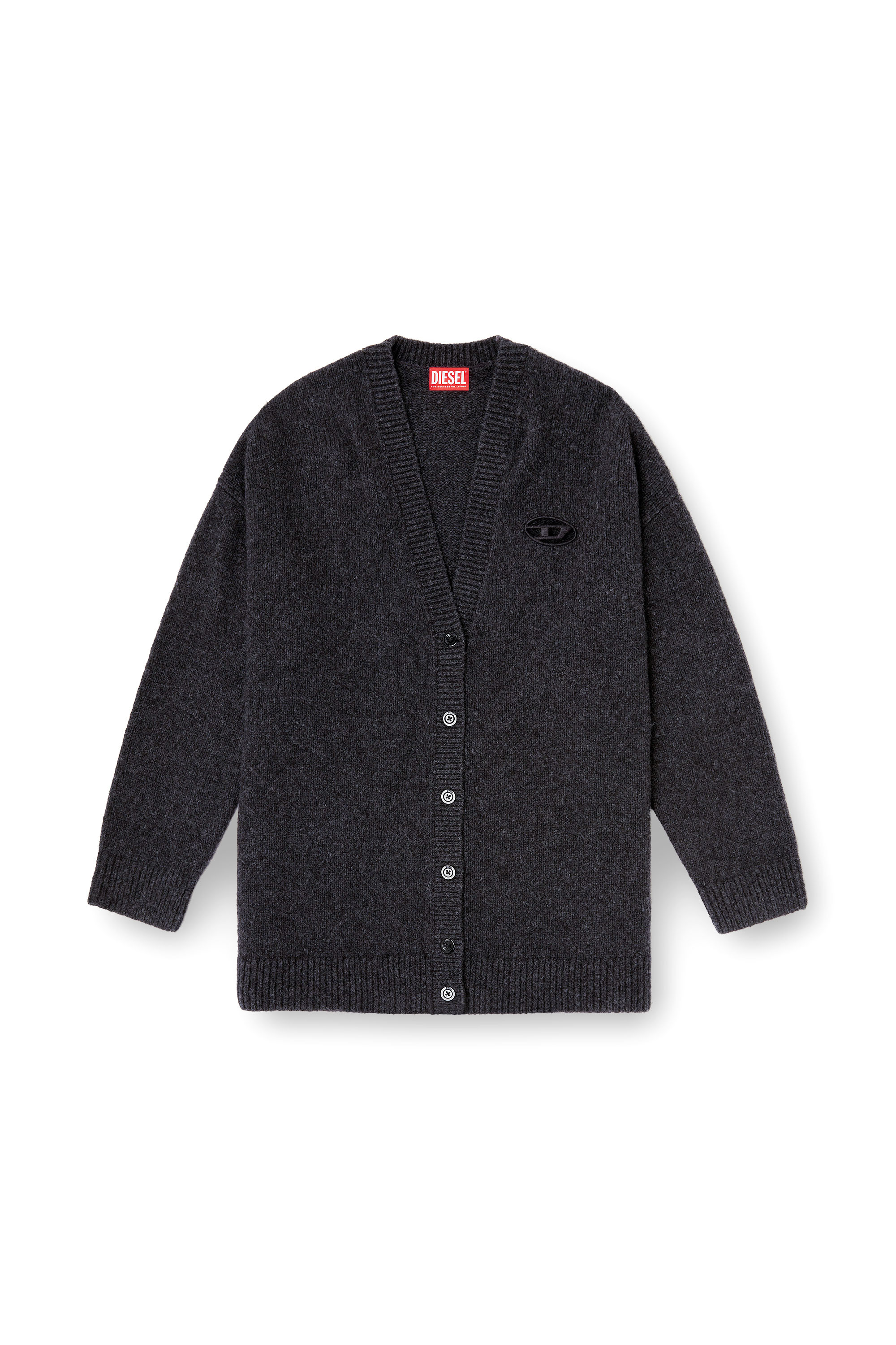 Diesel - M-AREELA, Damen Cardigan aus Woll- und Alpakamischung in Schwarz/Grau - 3
