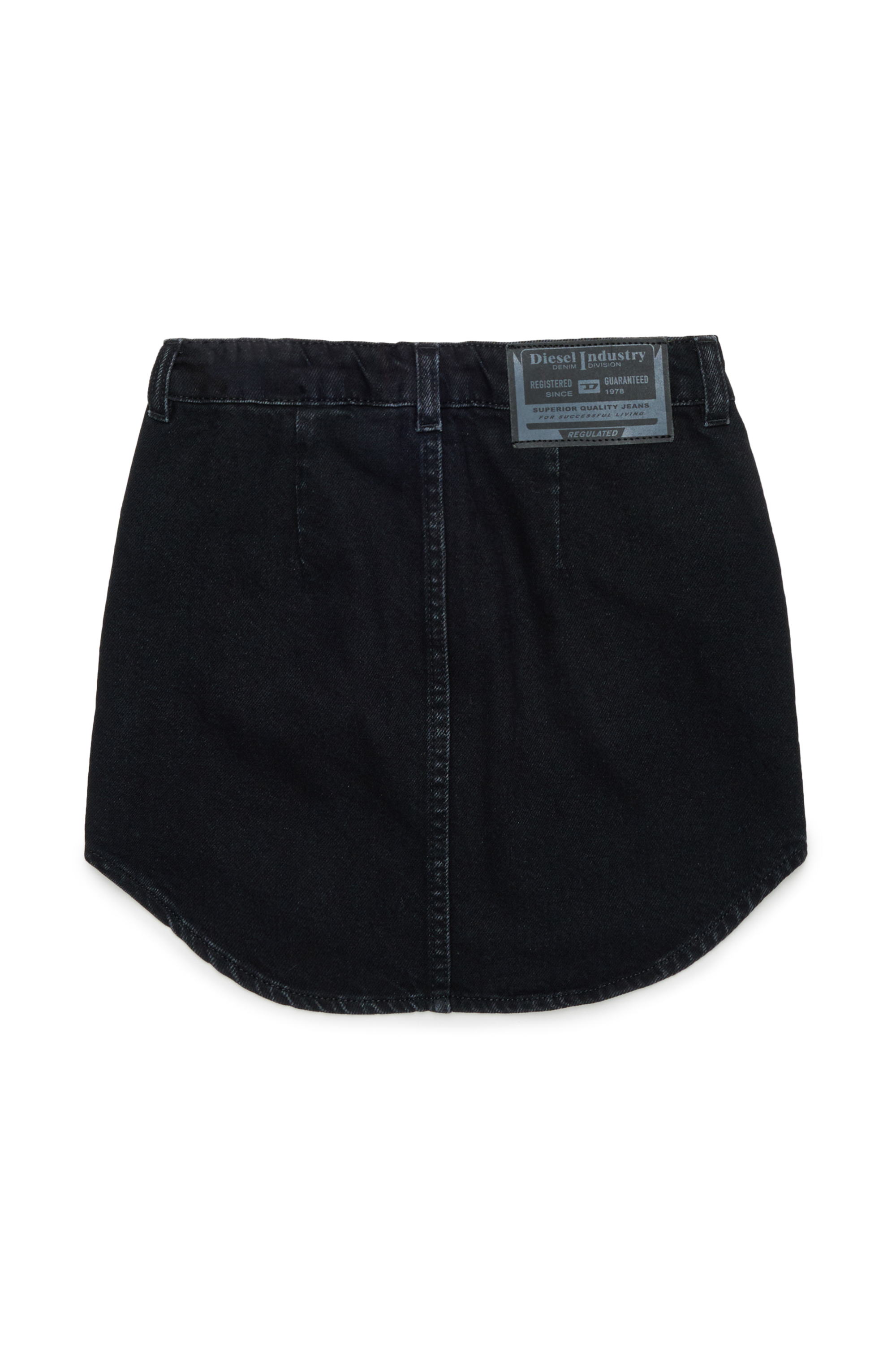 Diesel - GEARD, Damen Denim-Minirock mit abgerundetem Saum in Schwarz/Dunkelgrau - 2