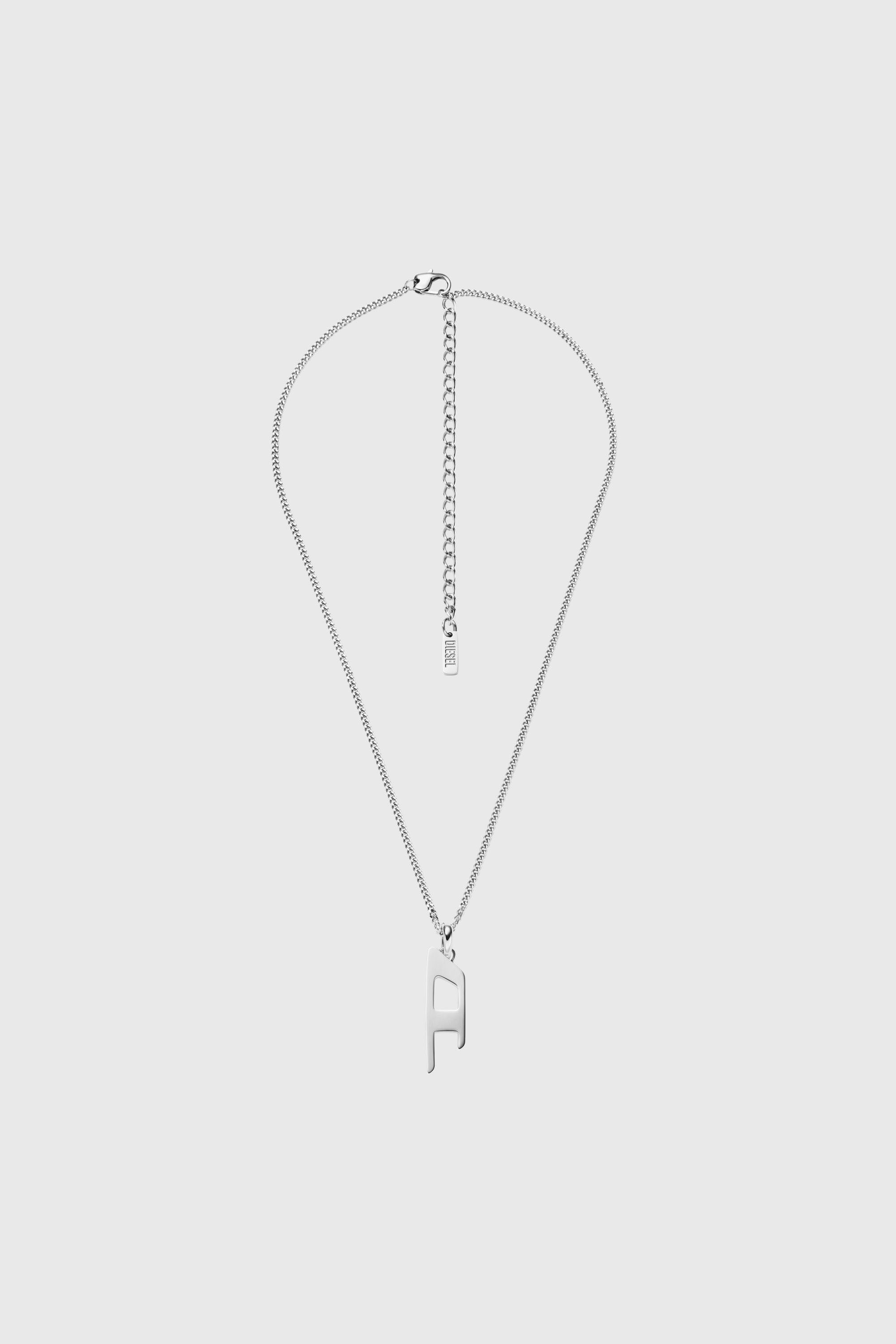 Diesel - DX1625040 JEWELLERY, Unisex Halskette mit D-Logo-Anh&auml;nger aus Edelstahl in Silber - 1