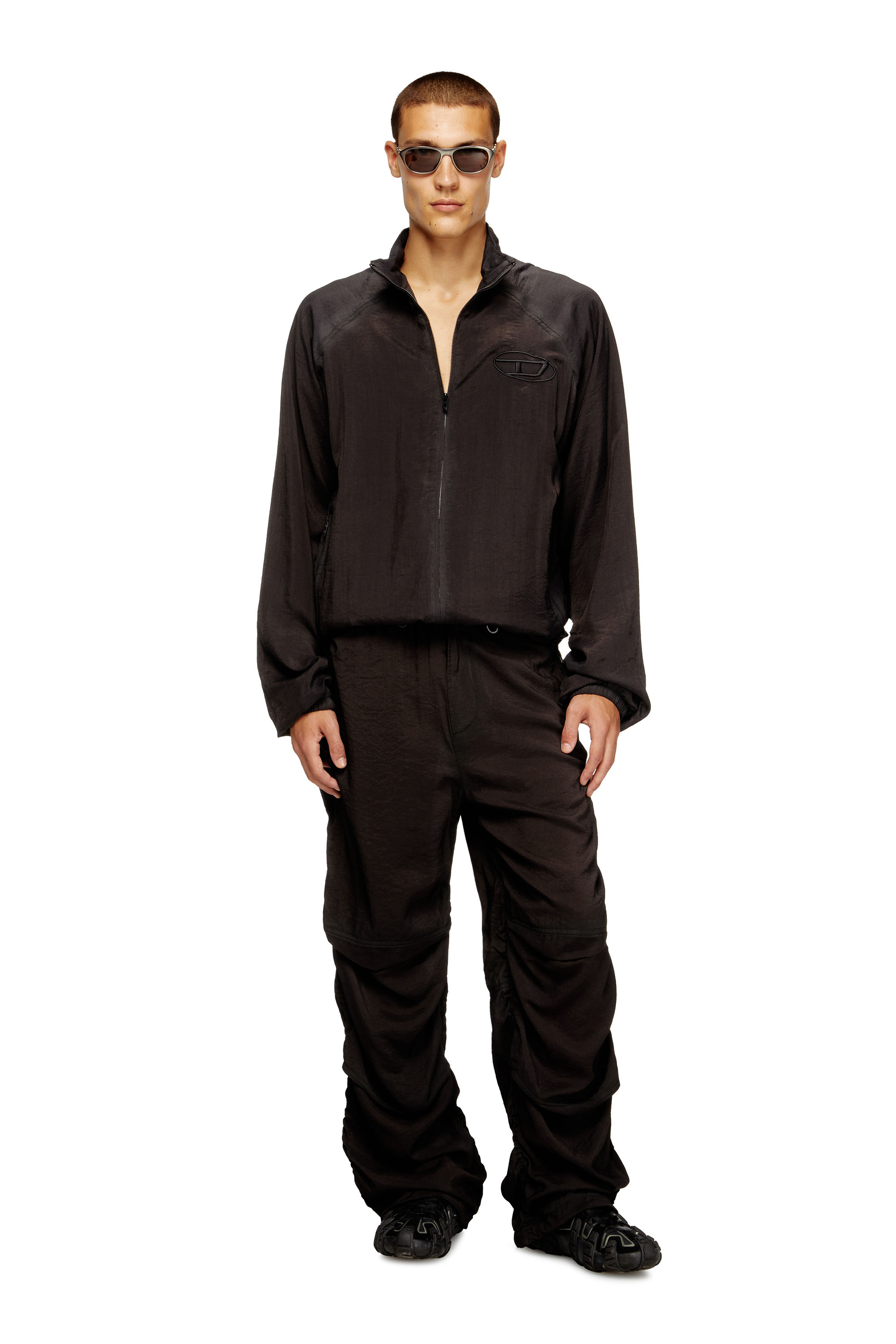Diesel - P-DAILY, Herren Utility-Hose aus leichtem, knitterigem Stoff in Schwarz - 2