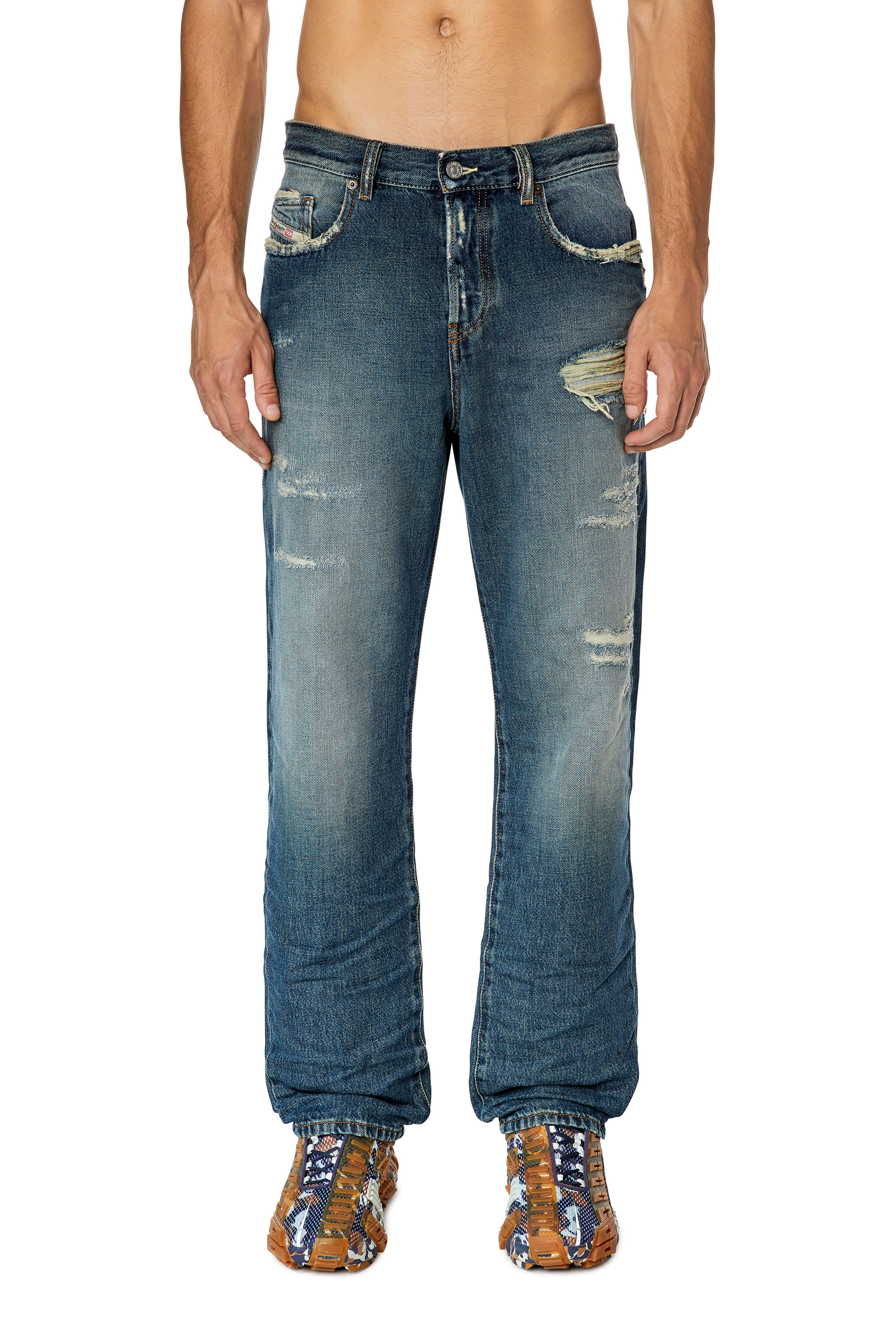 Diesel - 2020 D-Viker E9C40 Straight Jeans, Dunkelblau - Image 1