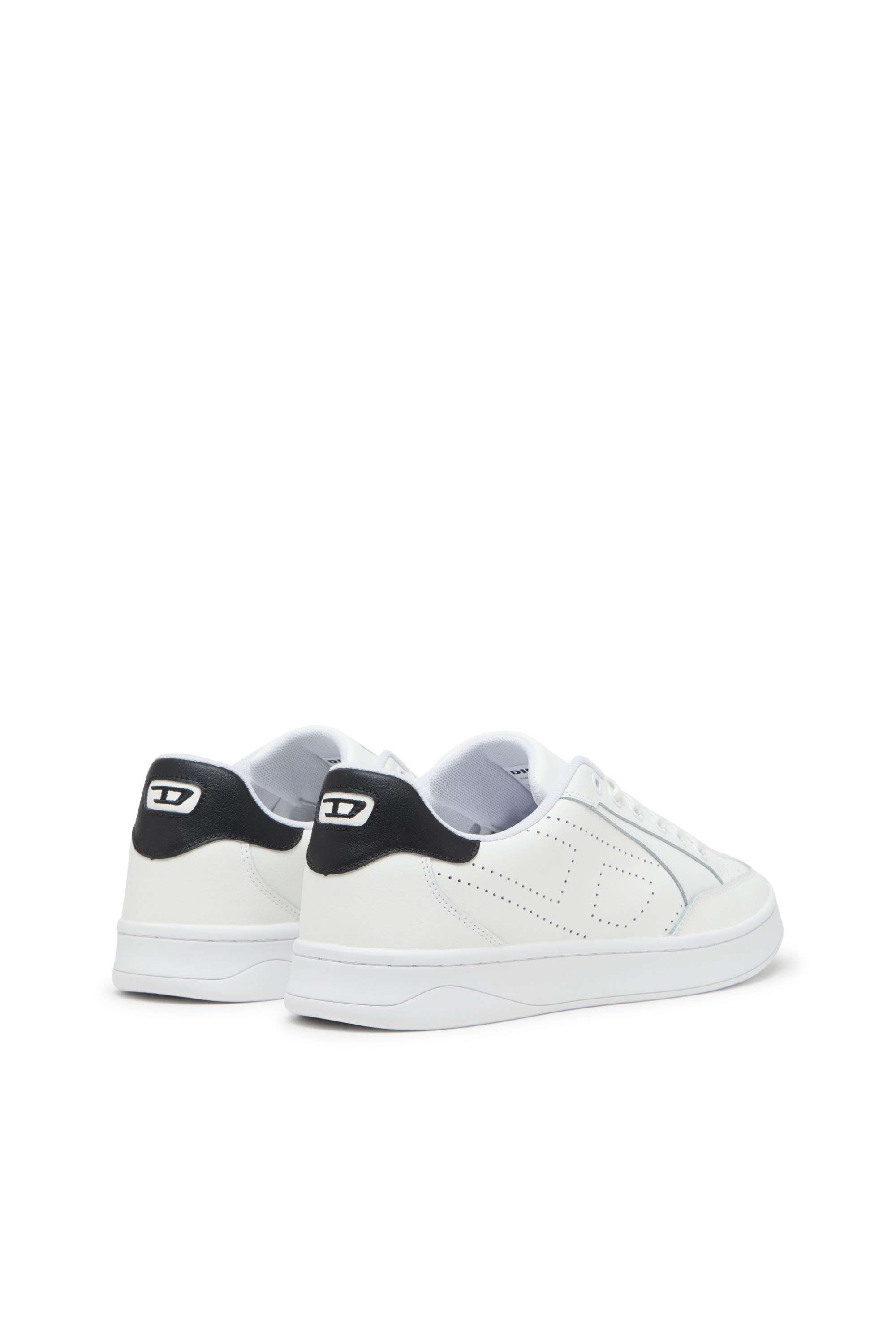 Diesel - S-DAKOTA LOW, Herren S-Dakota-Sneakers aus Leder mit perforiertem Logo in Weiss/Schwarz - 3