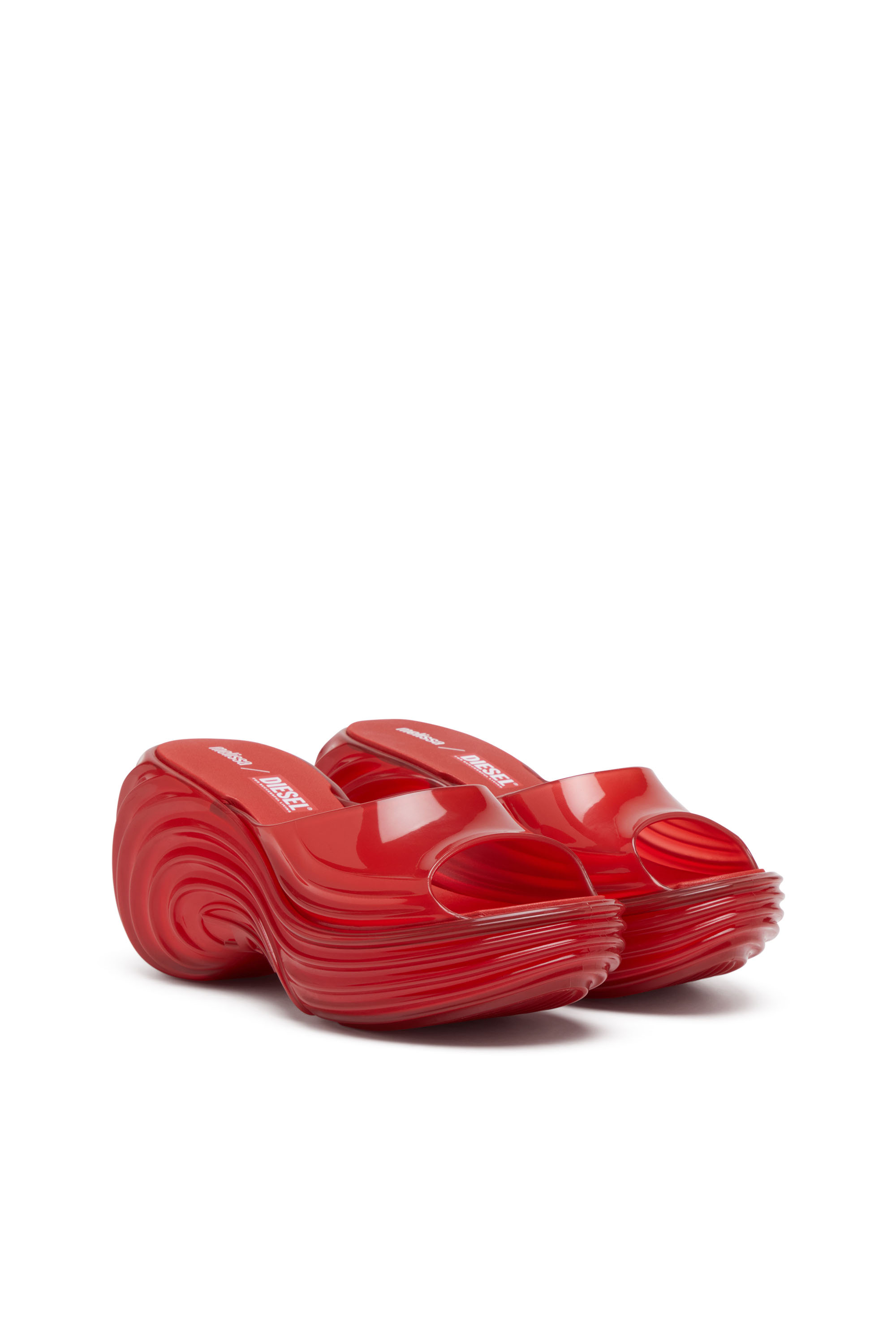 Diesel - MELISSA QUANTUM PLATFORM, Damen Plateau-Pantolette aus Melflex&reg; in Rot - 3