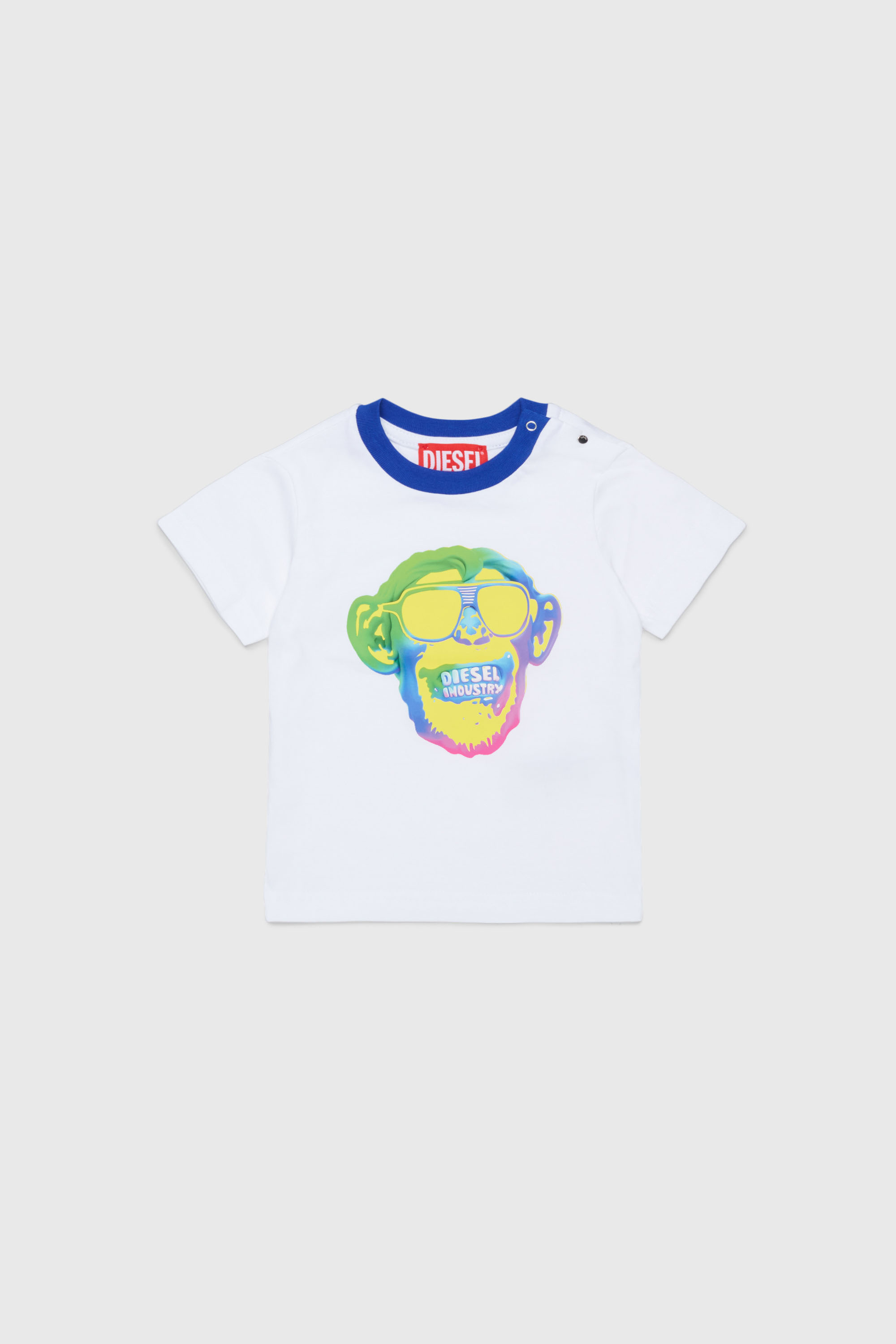 Diesel - TOKEYB, Herren Baumwoll-T-Shirt mit Affenprint in Wei&szlig; - 1