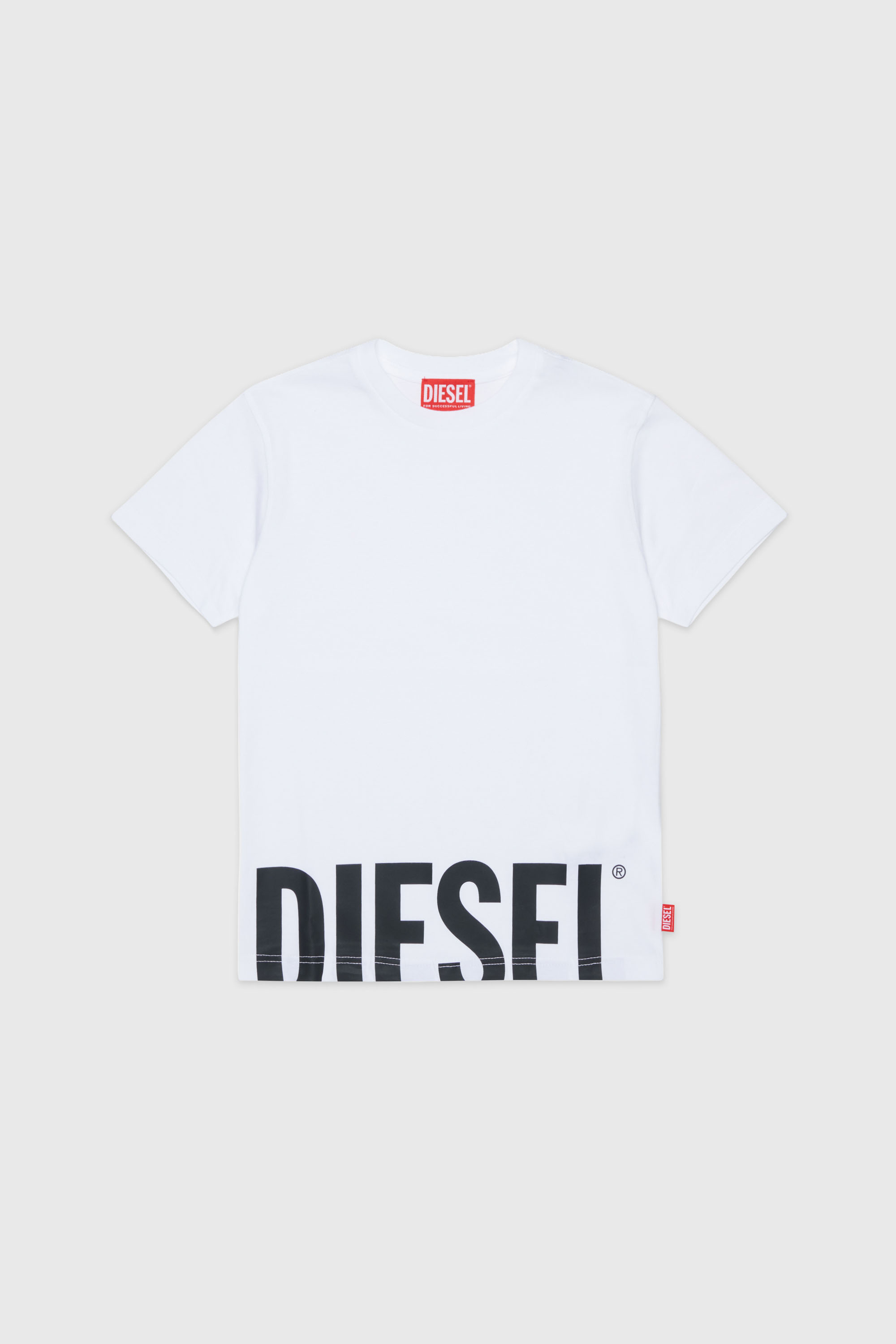 Diesel - TPRES, Herren T-Shirt mit abgeschnittenem Logo in Wei&szlig; - 1