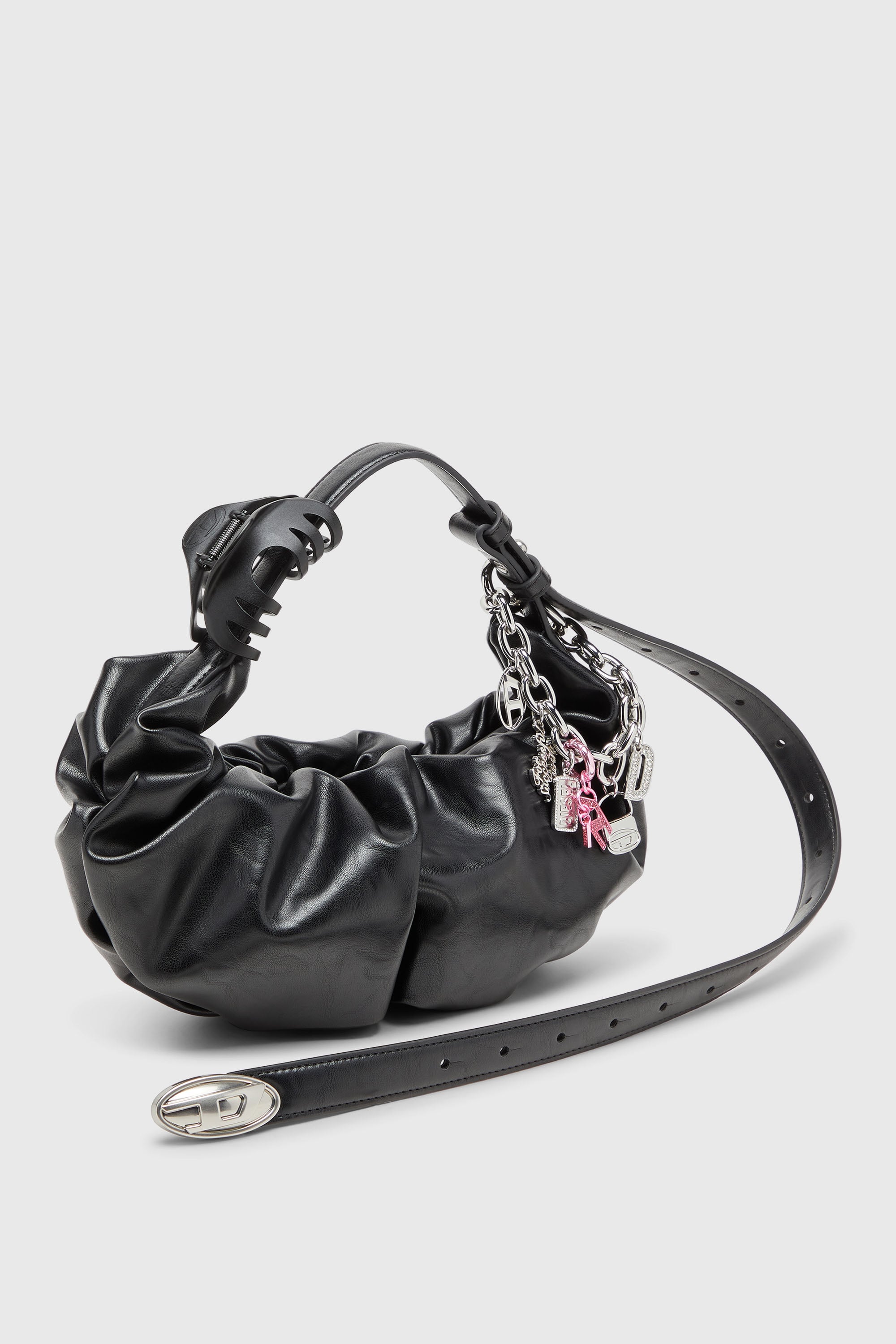 Diesel - CHARM-D, Unisex Metallschl&uuml;sselanh&auml;nger mit D-Anh&auml;nger aus Strass in Rosa - 2