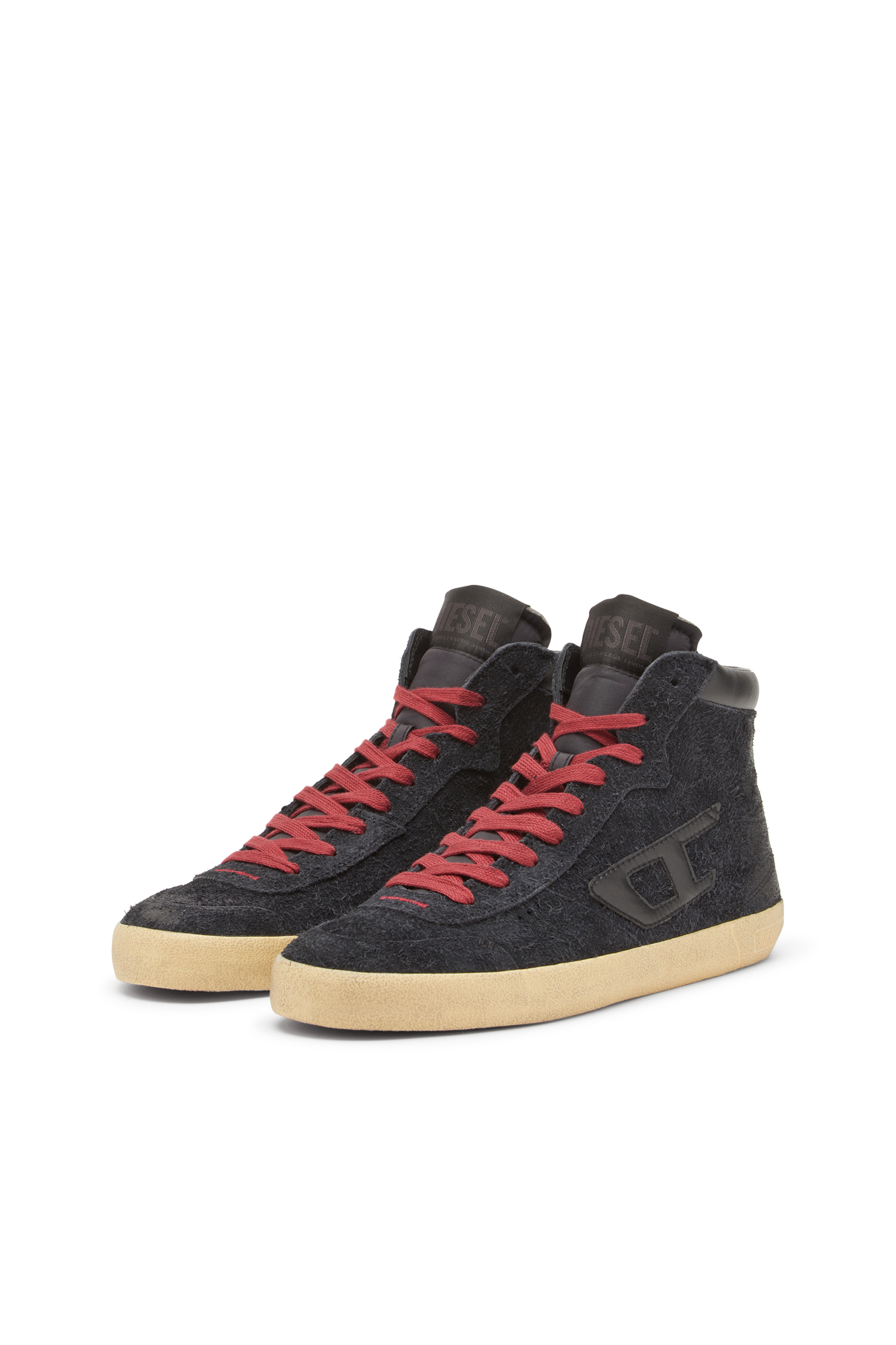 Diesel - S-LEROJI MID, Herren S-Leroji-High Top-Sneakers aus aufgerautem Wildleder in Schwarz - 9