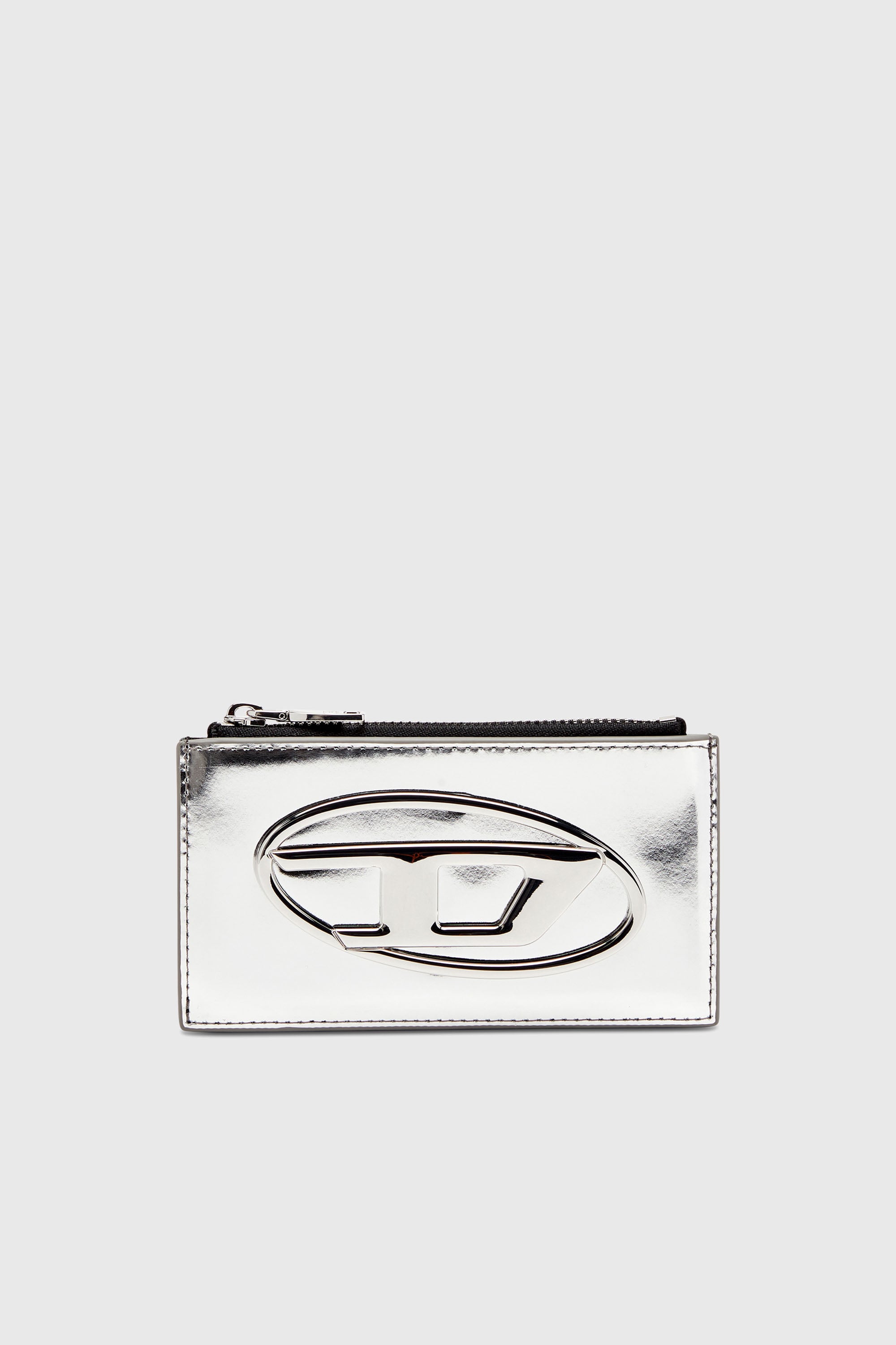 Diesel - 1DR CARD HOLDER III, Damen Kartenetui aus Hochglanzleder in Silber - 1