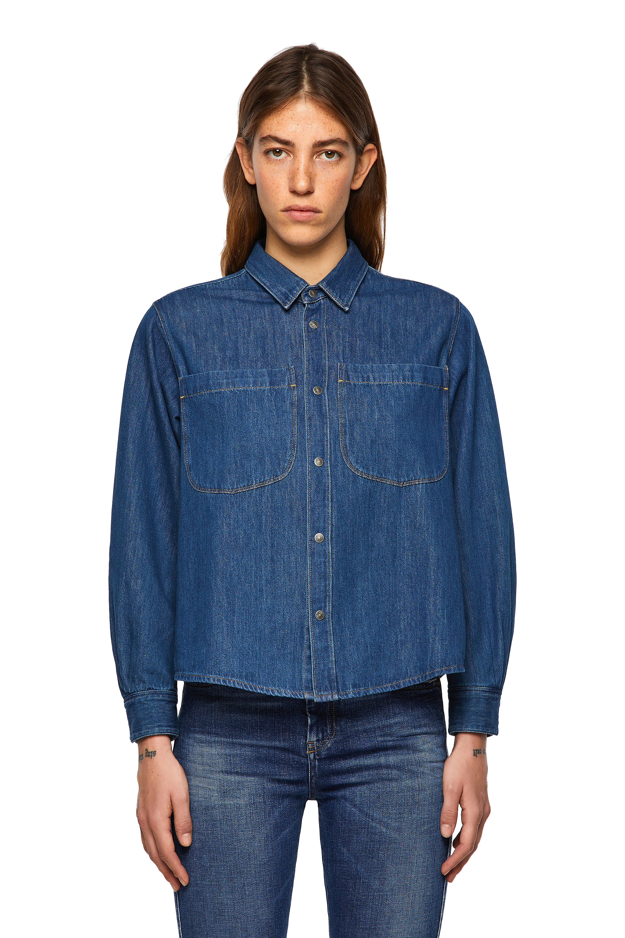 DE-BEA-SP, Blau - Denimhemden