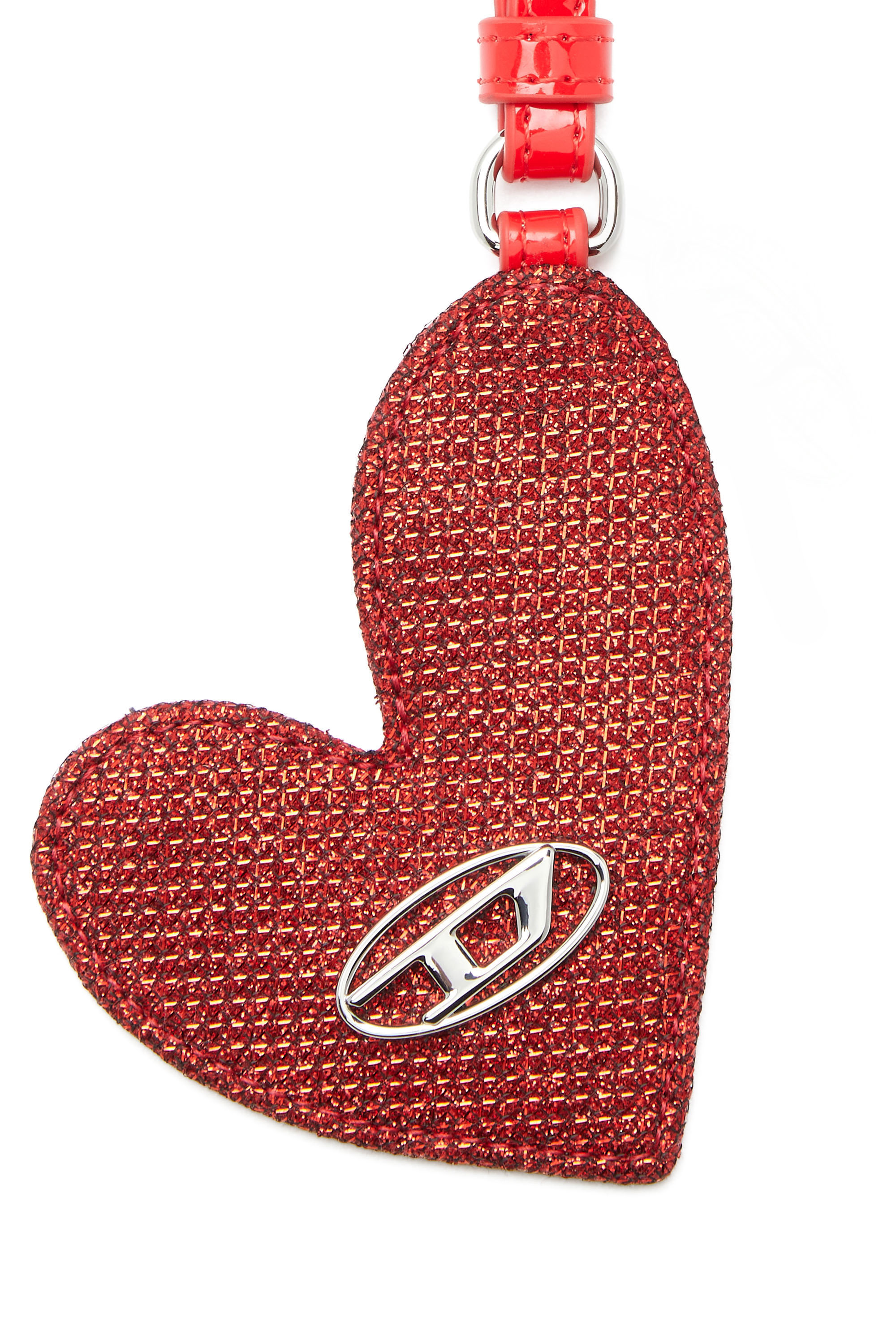Diesel - PLAY MIRROR, Damen Herzanh&auml;nger mit Logo aus Metall in Rot - 4