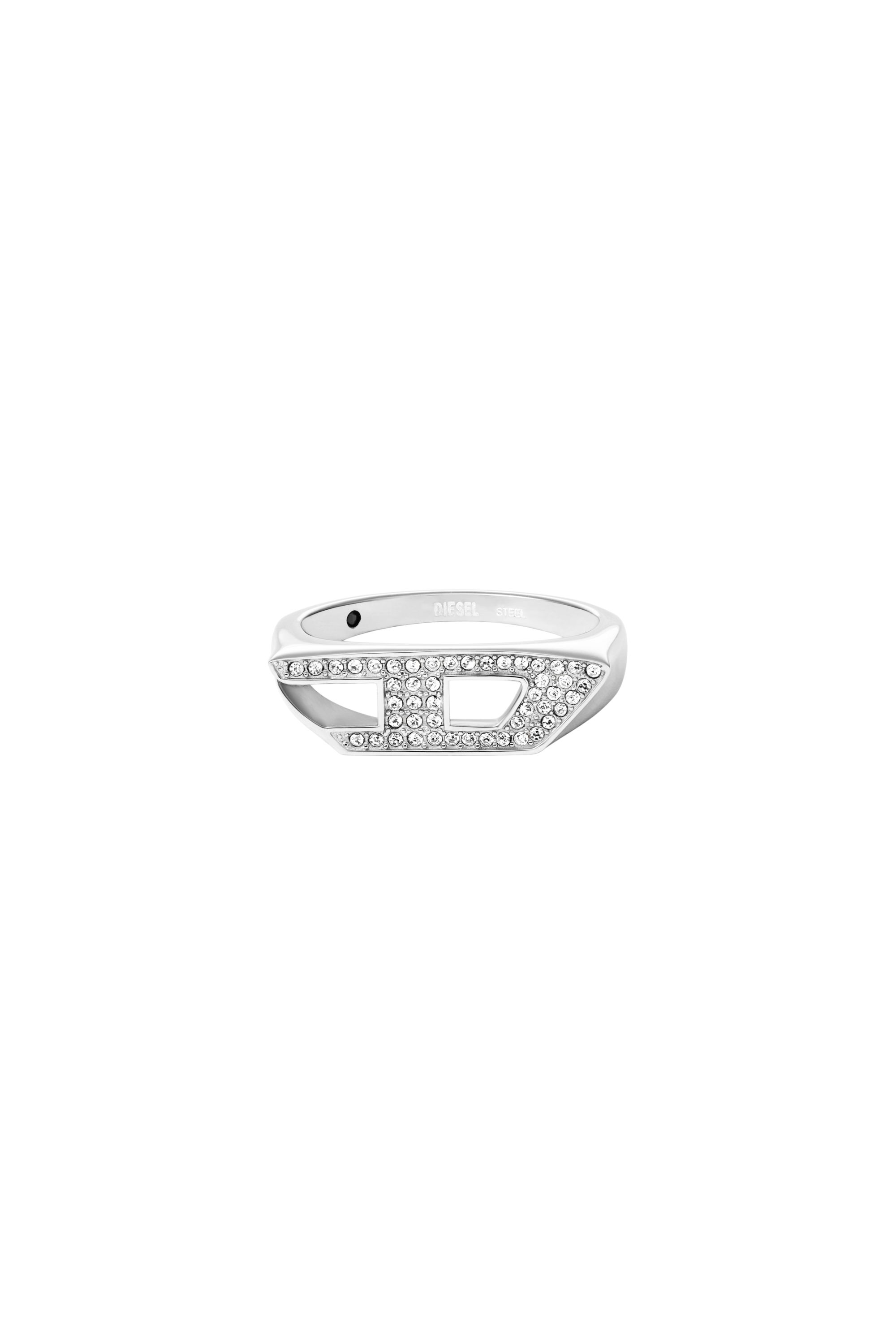 Diesel - DX1629040 JEWELLERY, Unisex Siegelring aus Edelstahl mit Glitzereffekt in Silber - 2