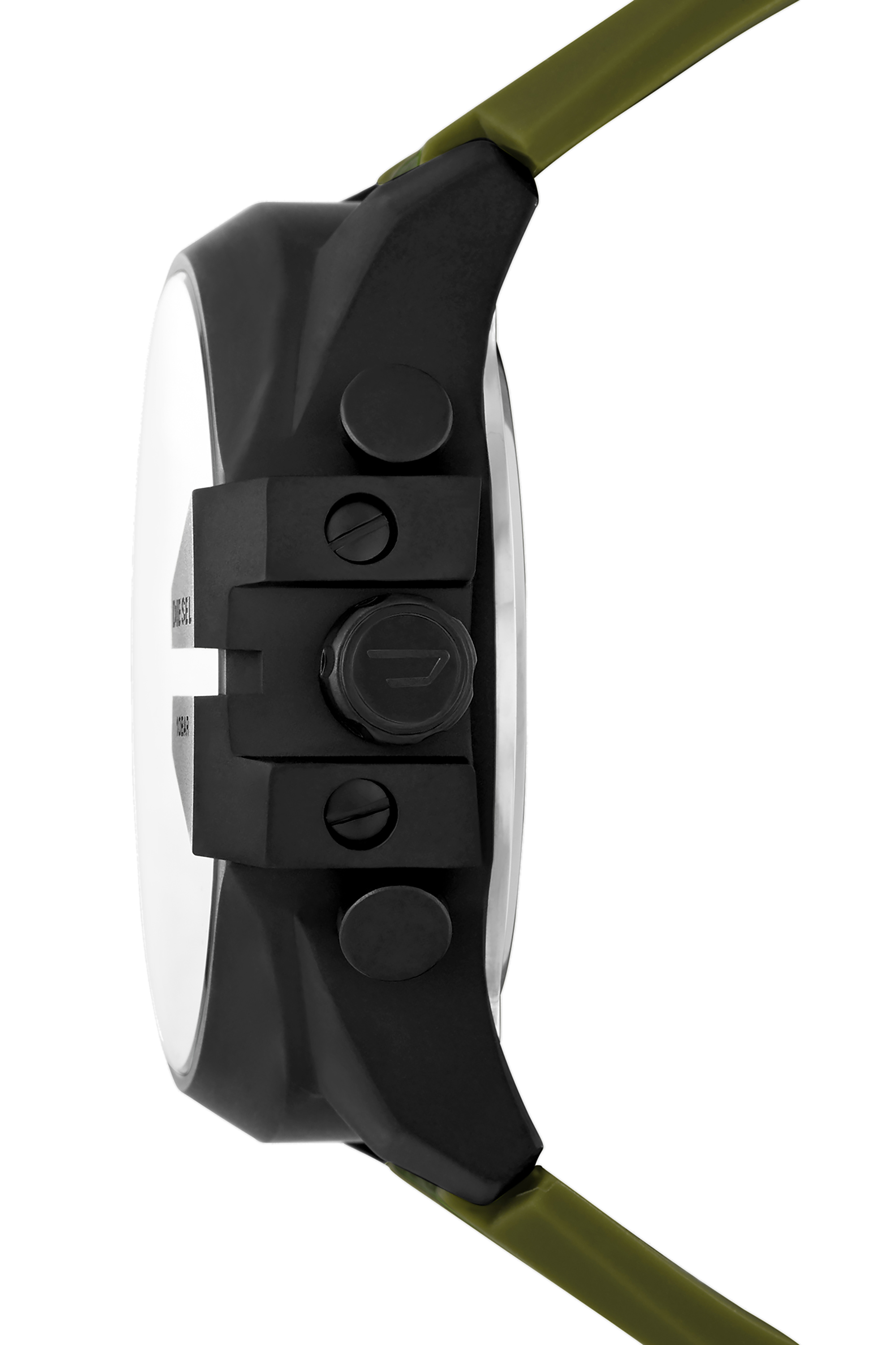 Diesel - DZ4549, Herren Mega Chief-Armbanduhr mit Analog-Digital-Uhrwerk und grünem Armband aus Nylon und Silikon in Armeegrün - 3