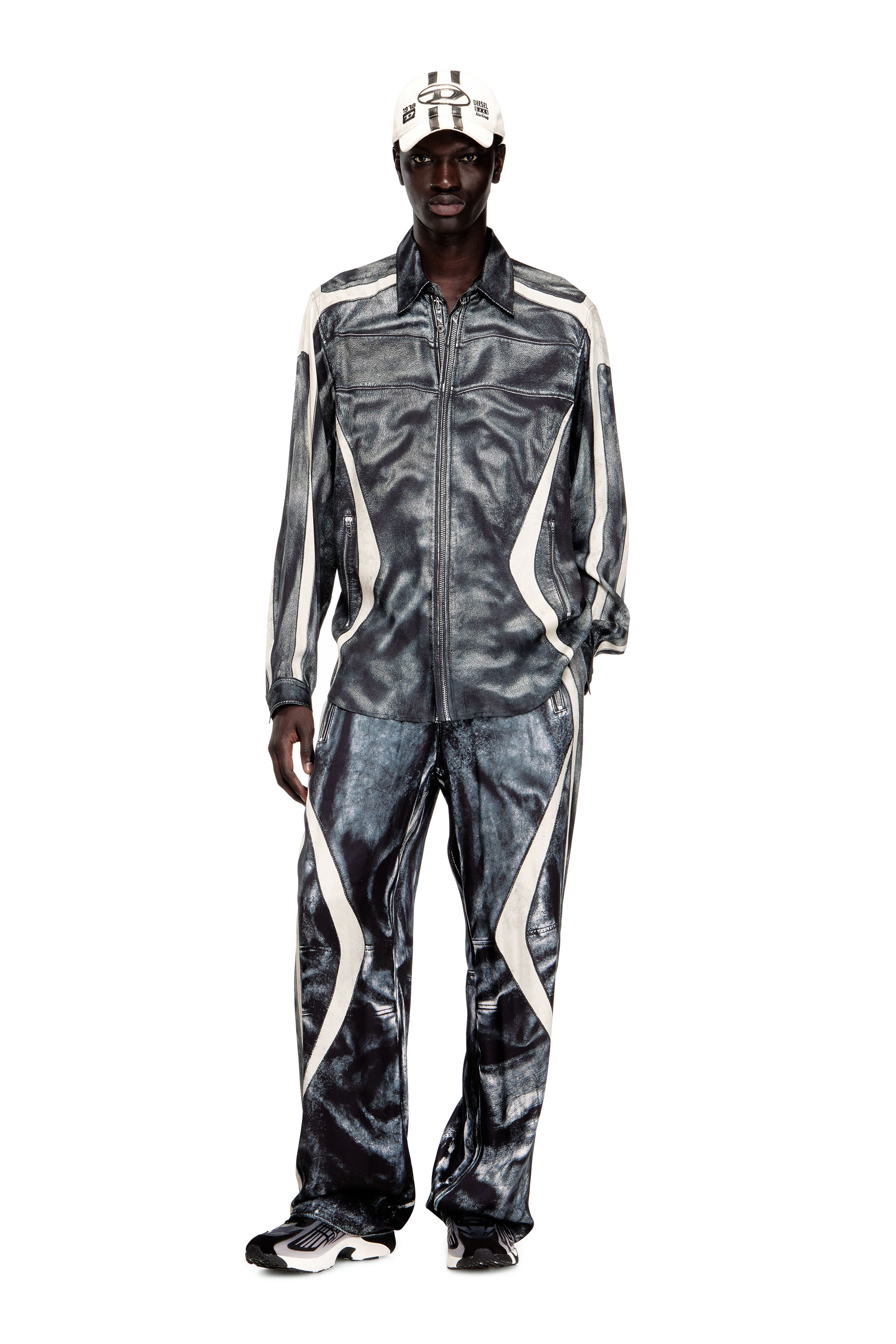 Diesel - S-SIMPLY-BMCZ, Herren Bedrucktes Viskosehemd mit Rei&szlig;verschluss vorne in null - 2