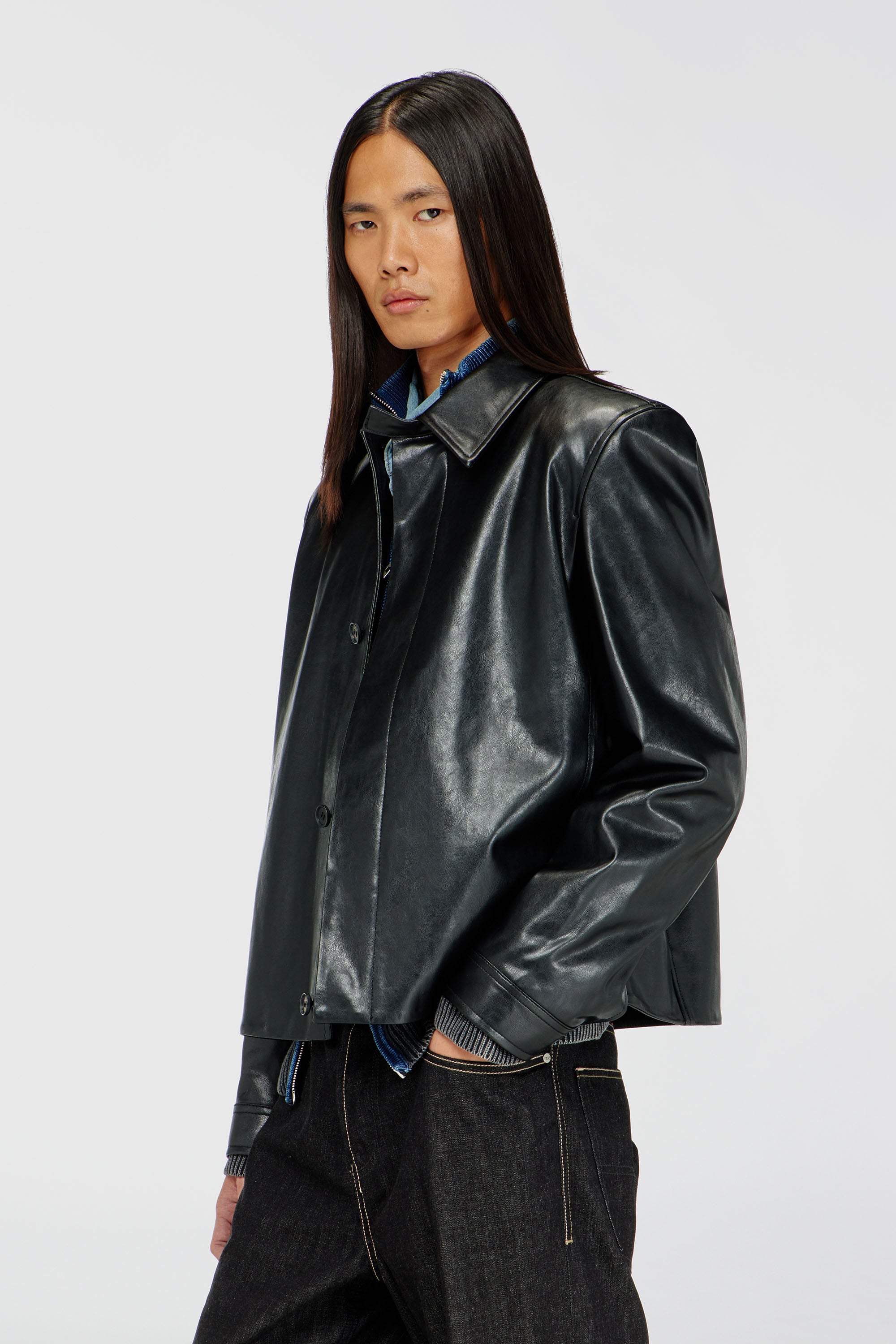 Diesel - L-HAUSTY-DGBX, Herren Schlichte Coachjacke in Schwarz - 1