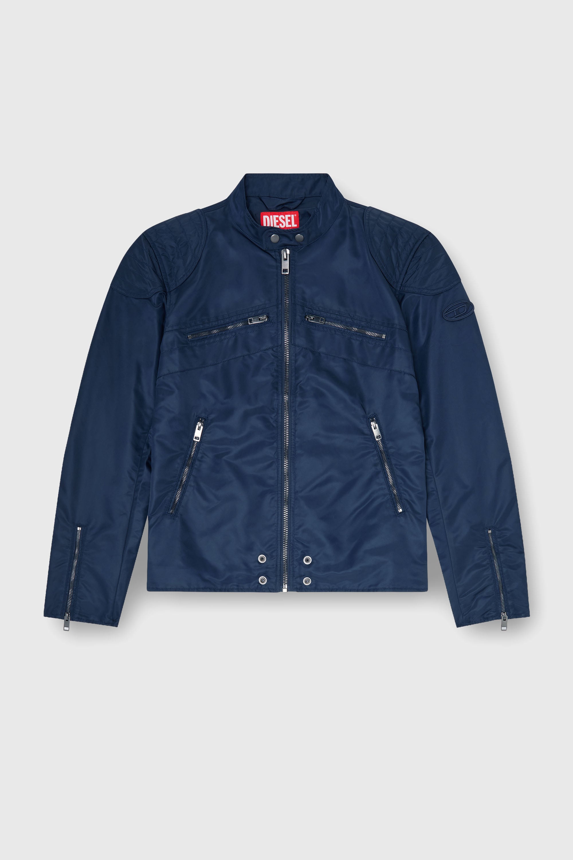Diesel - J-GLORY-T92, Herren Nylonjacke mit gesteppten Schultern und Rei&szlig;verschlusstaschen in Blau - 2