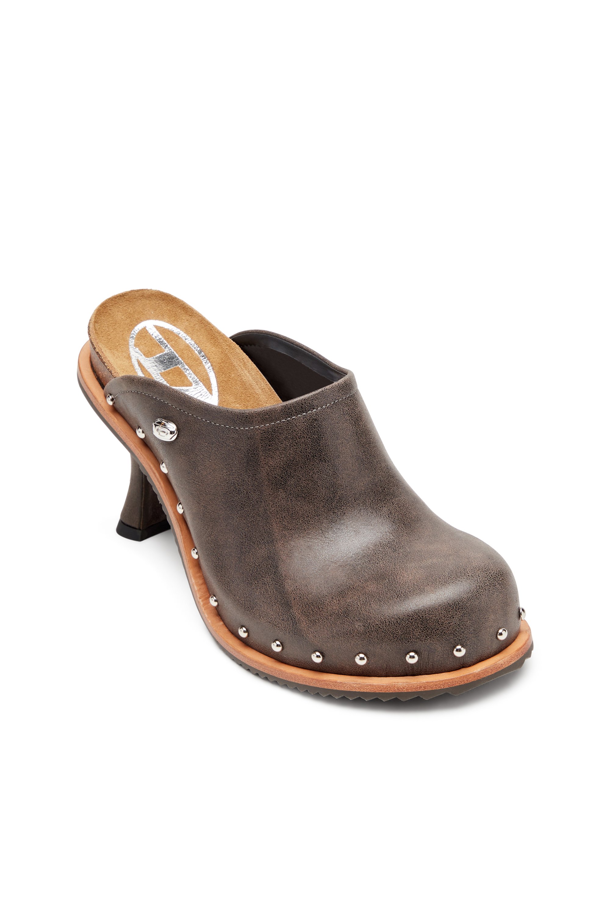 Diesel - D-WOODSTOCK ML CLOG W, Damen D-Woodstock-Pantoletten aus besetztem Leder in Dunkelbraun - 6