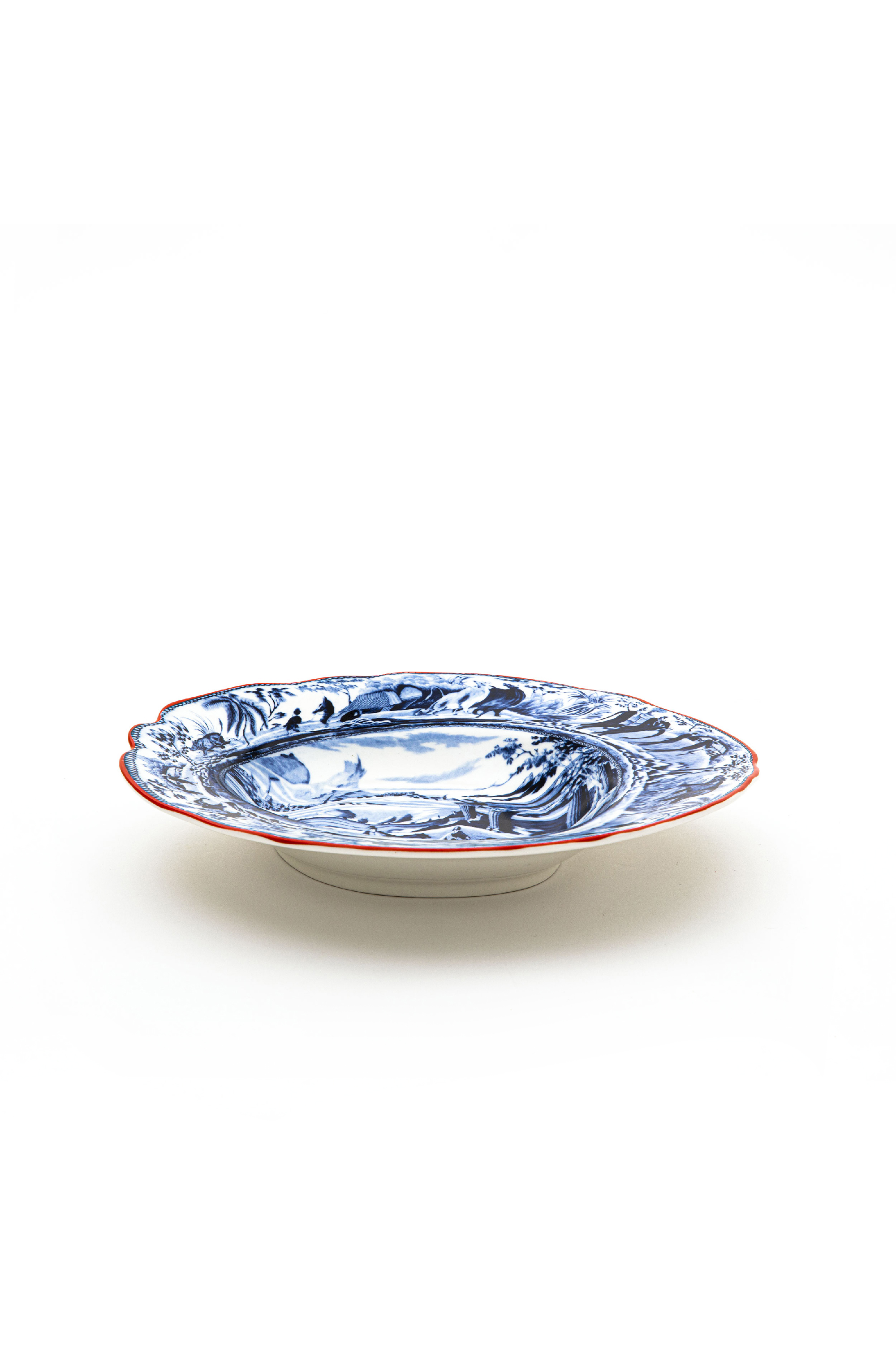 Diesel - 11220 SOUP PLATE IN PORCELAIN "CLASSIC O, Unisex Suppenteller aus Porzellan in Weiss/Blau - 3