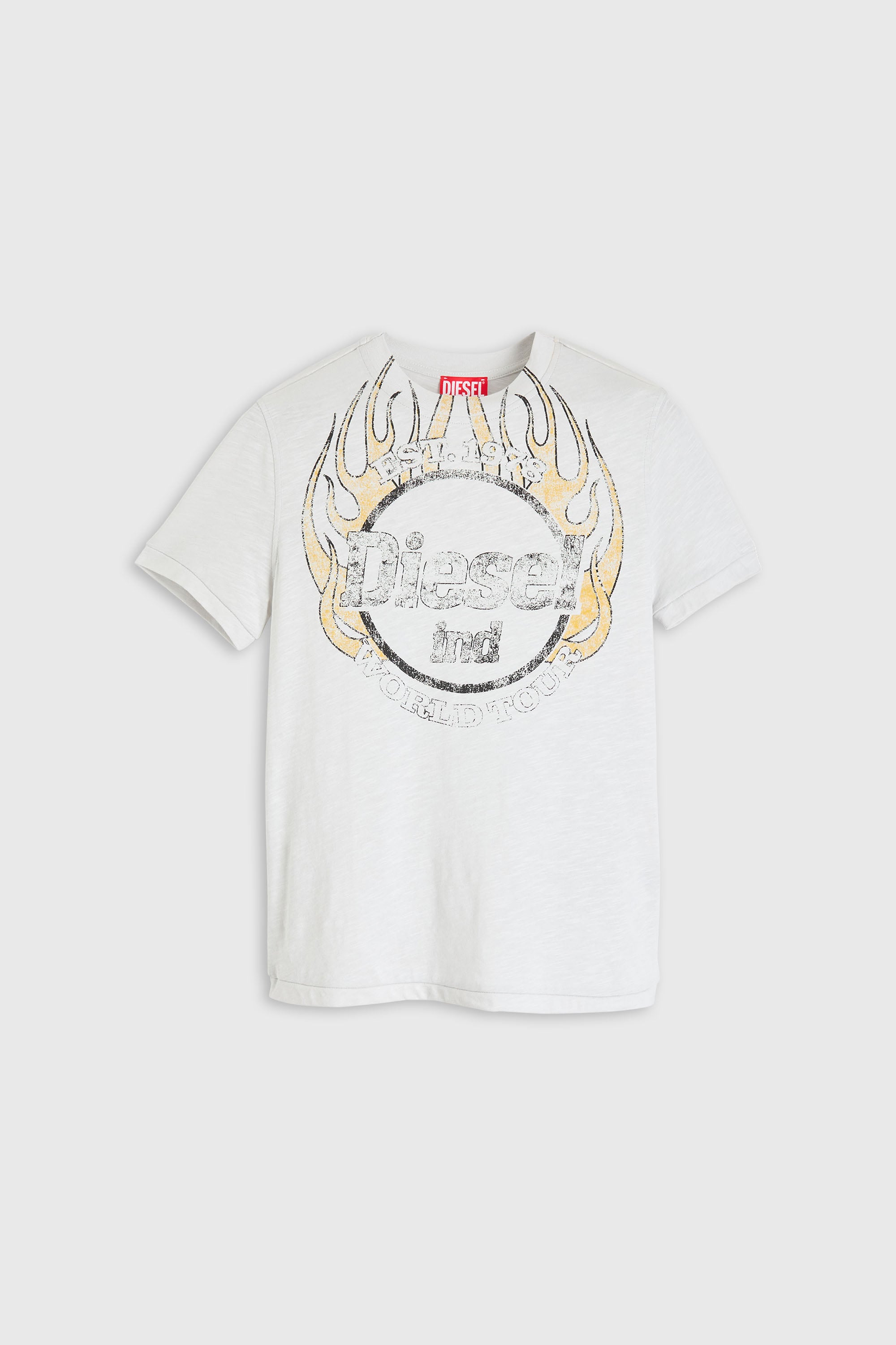 Diesel - T-REG-B1, Damen T-Shirt aus Slub-Jersey mit Crack-Print in Wei&szlig; - 2