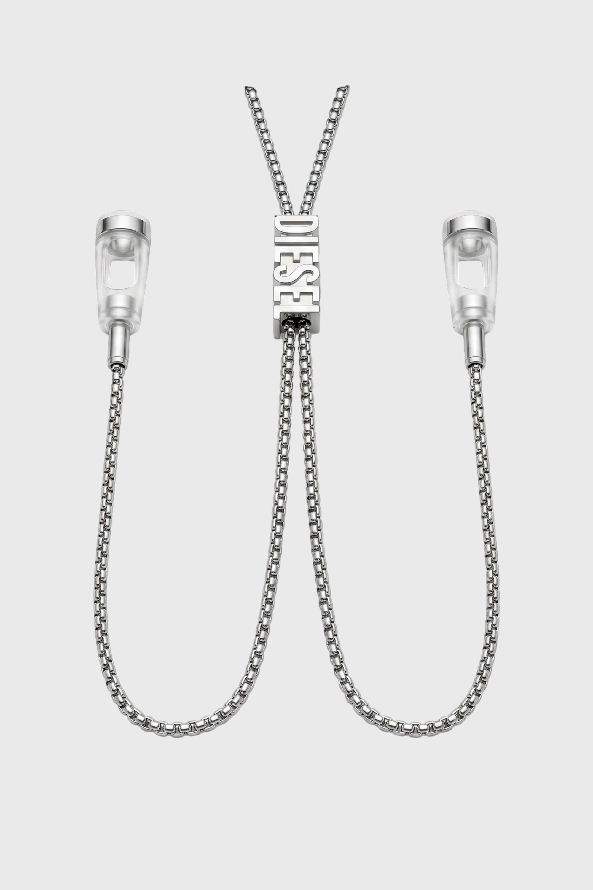 Diesel - 60669 EARBUDS CHAIN EARBUNDS CHAIN, Unisex D Chain Halskette f&uuml;r Ohrh&ouml;rer in Silber - 1