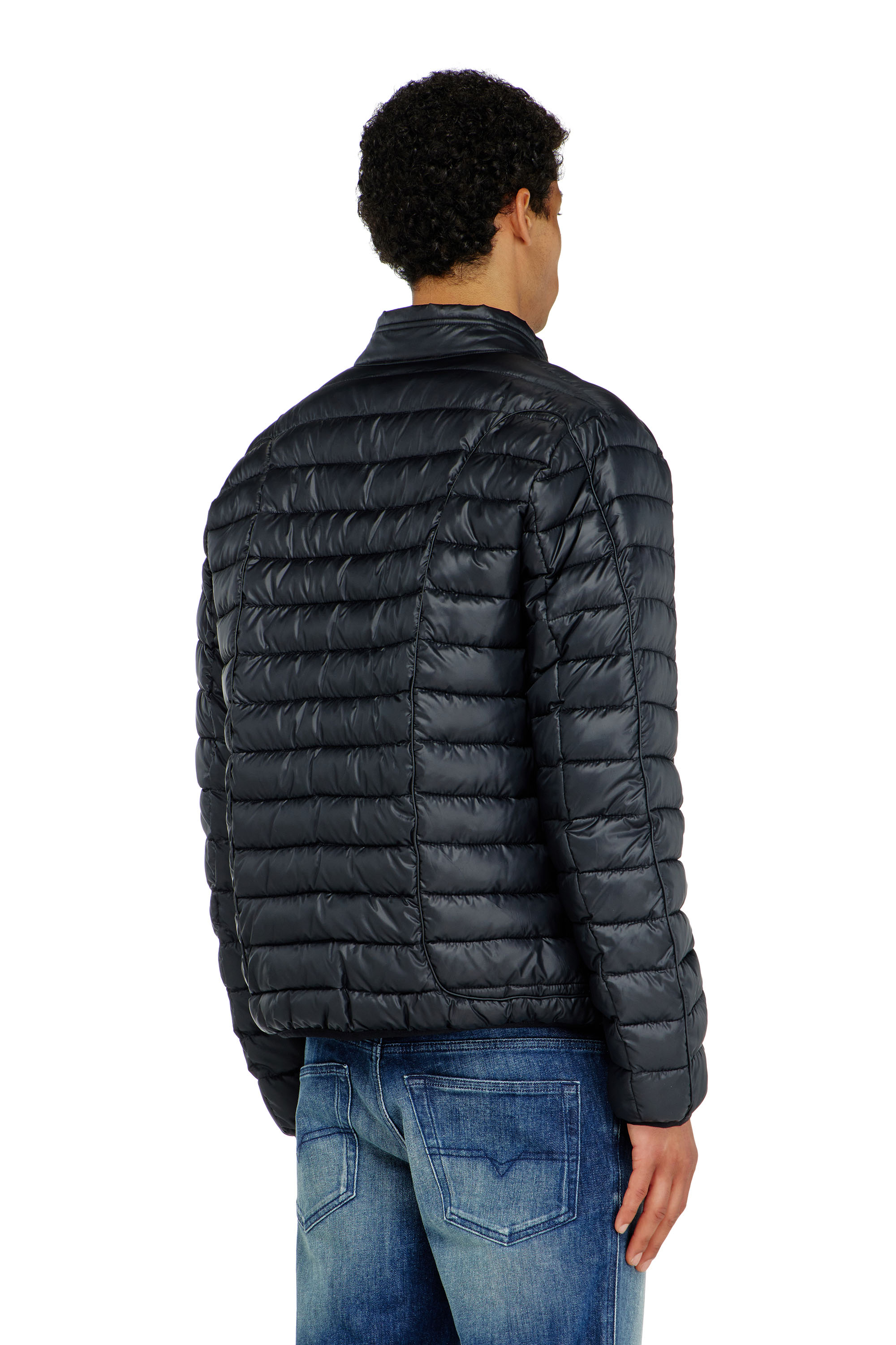 Diesel - W-PILOT-WRD, Herren Biker-inspirierte Steppjacke mit tonalen Paspeln in Schwarz - 4