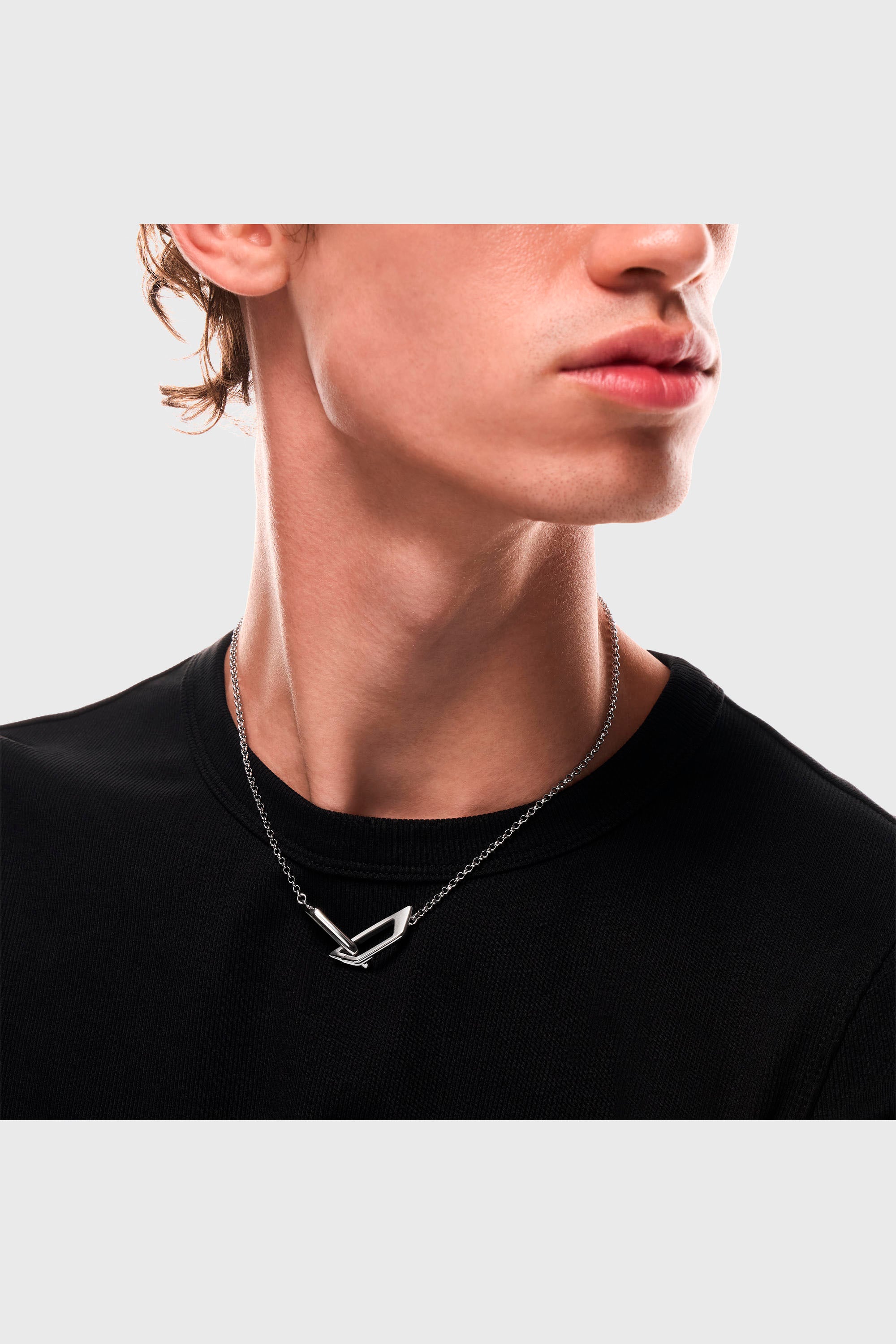 Diesel - DX1727040, Unisex's Stainless Steel Band Necklace in Silver - 4