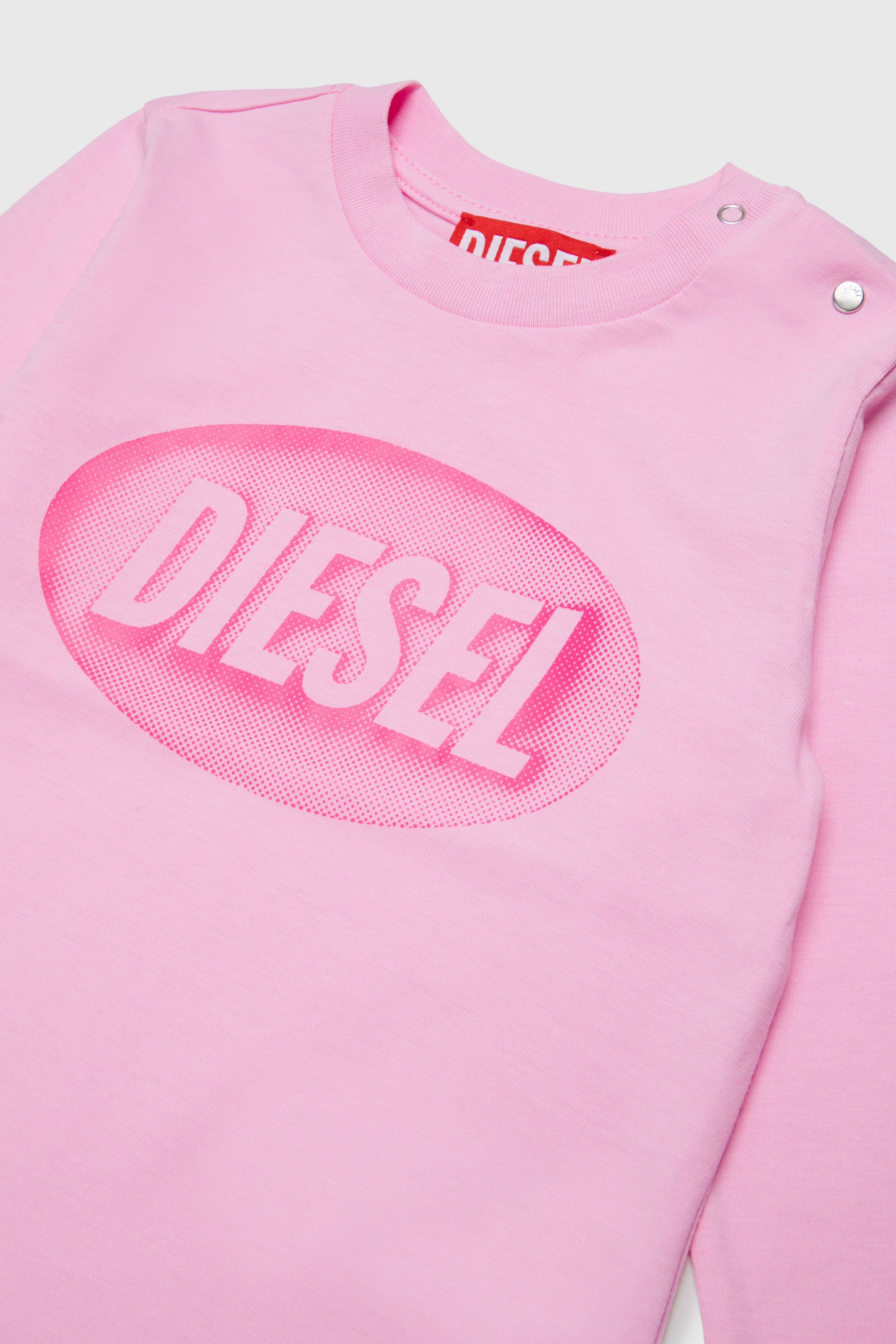 Diesel - TELMB, Man's Cotton T-shirt with logo print in Pink - 3