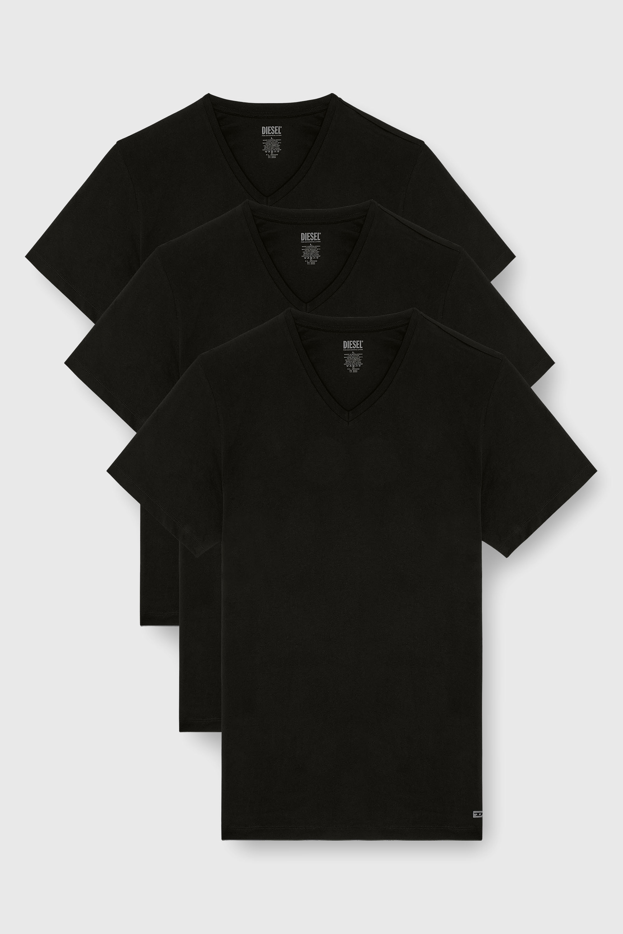 Diesel - MICHAEL-D-BOX-3PACK, Herren T-Shirts mit V-Ausschnitt im Dreierpack in Schwarz - 2