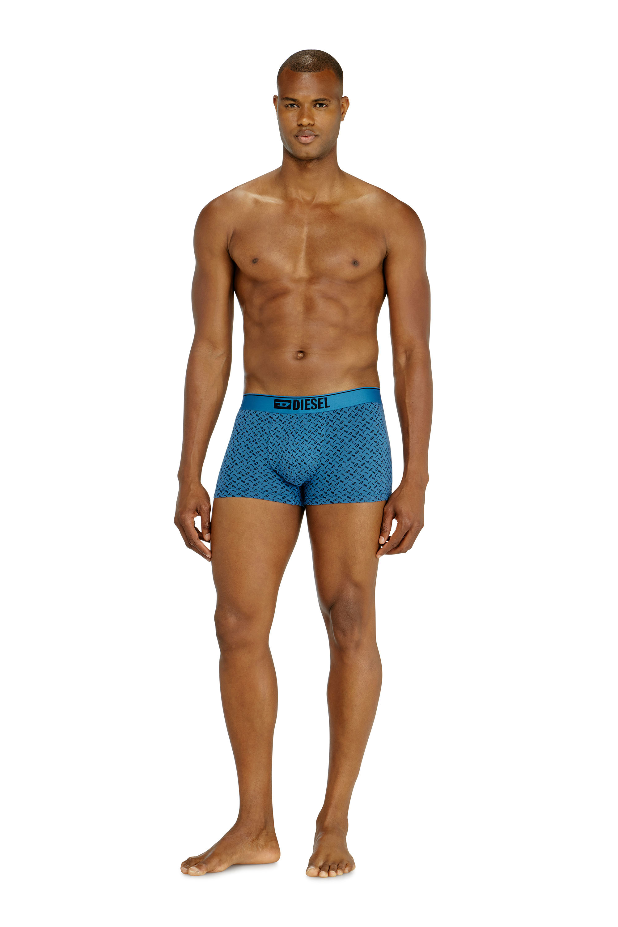 Diesel - DAMIEN-D-BOX-3PACK, Herren Dreierpack Stretch-Baumwoll-Trunks mit monogram in Blau - 2
