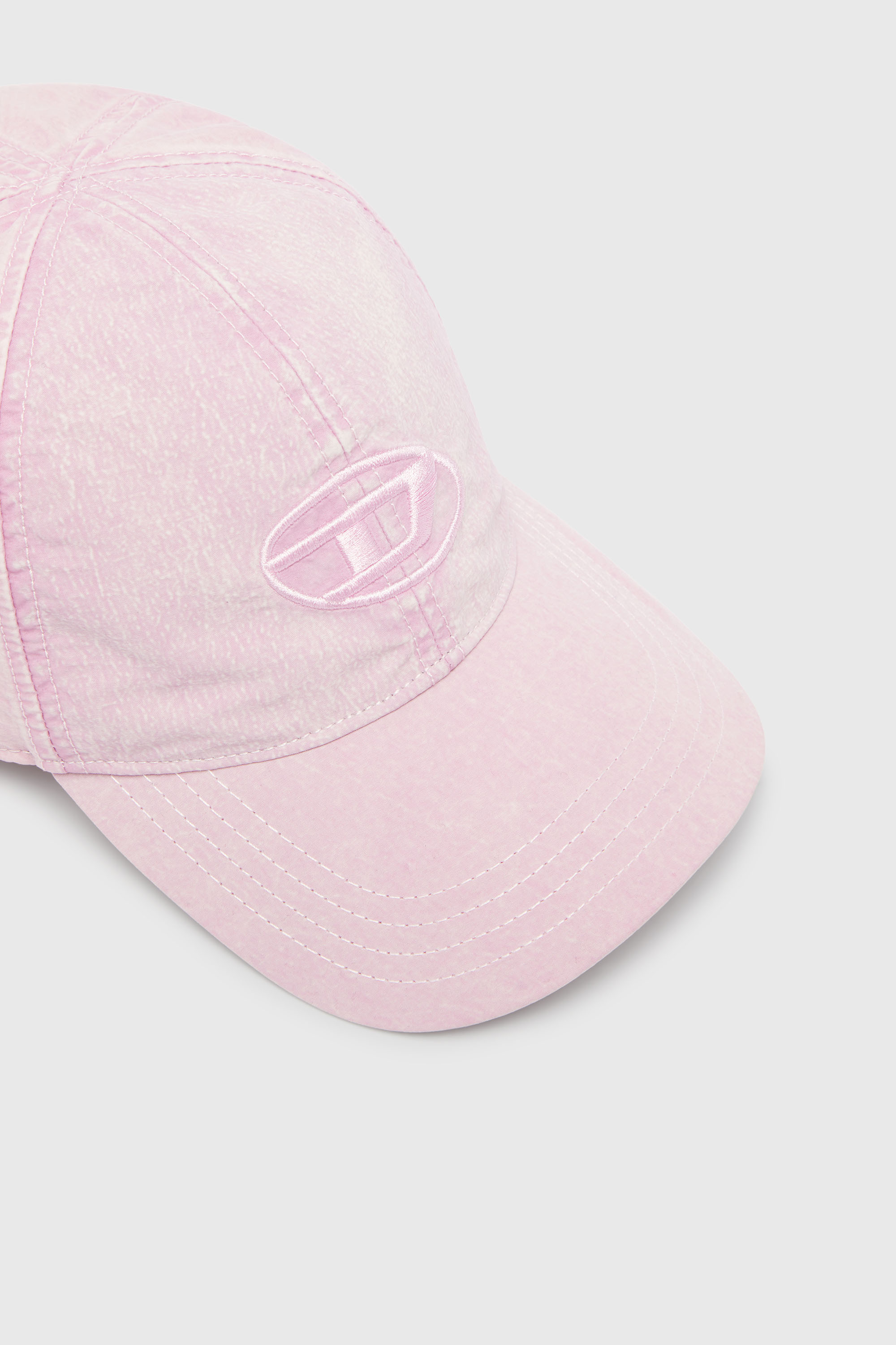 Diesel - C-NYLOFF, Man's Baseball cap with embroidered Oval D in Pink - 3
