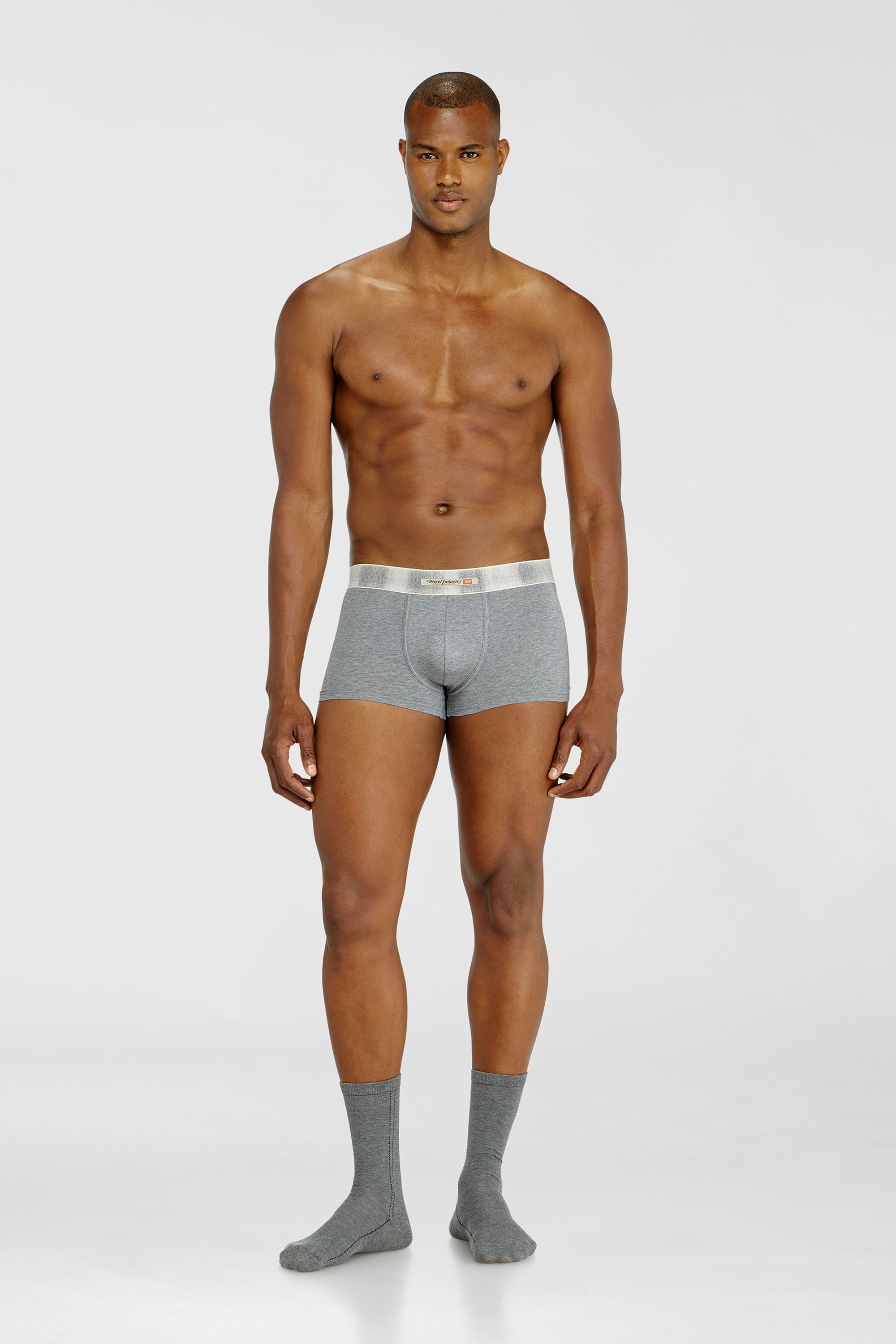 Diesel - DAMIEN-DNM-3PACK, Herren Boxershorts aus Stretch-Baumwolle mit Satinbund im Dreierpack in Bunt/Grau - 2