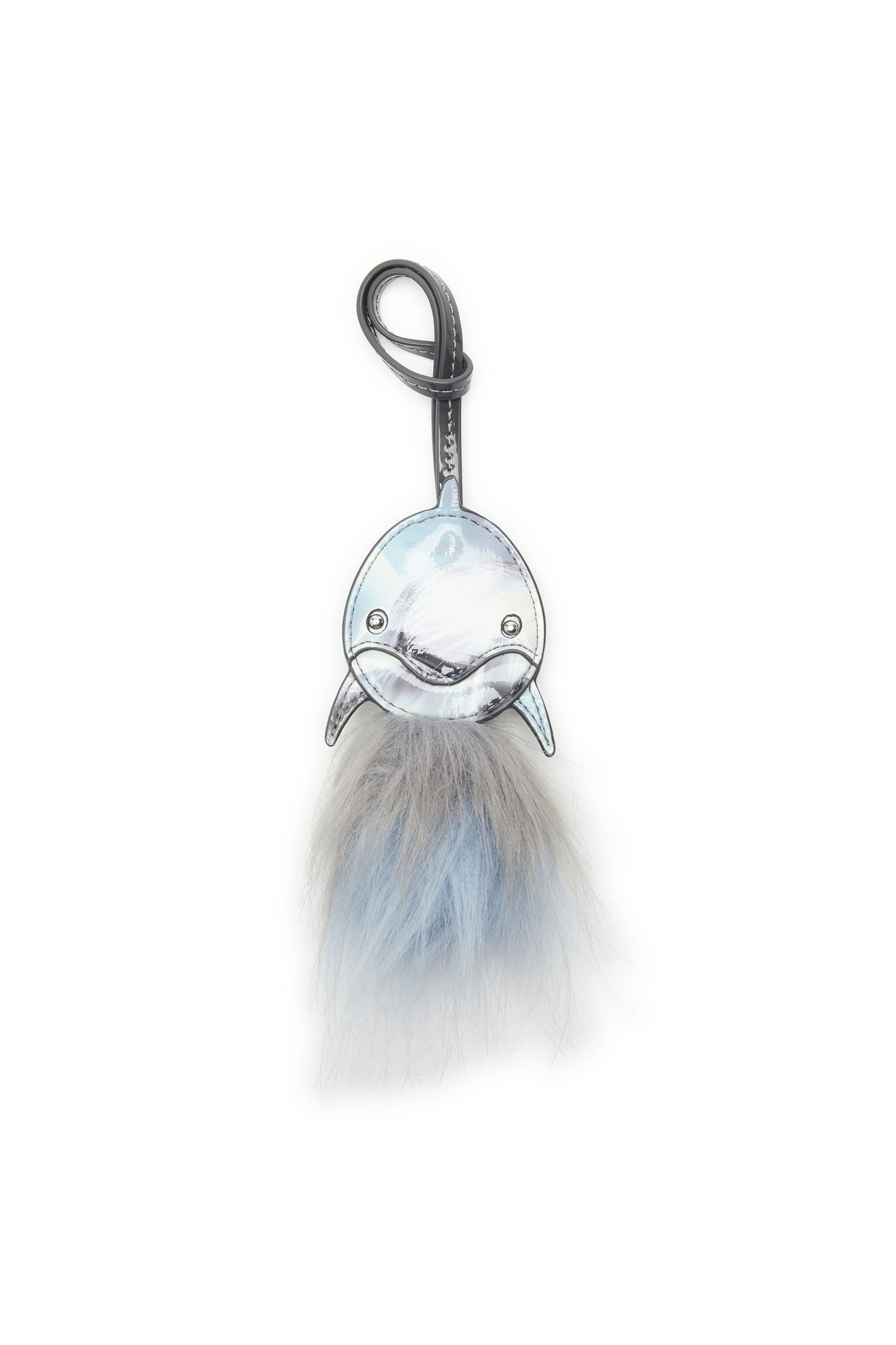 Diesel - FUR CHARMS II, Damen Delfin-Taschenanh&auml;nger mit flauschigem Schwanz in Azurblau - 5