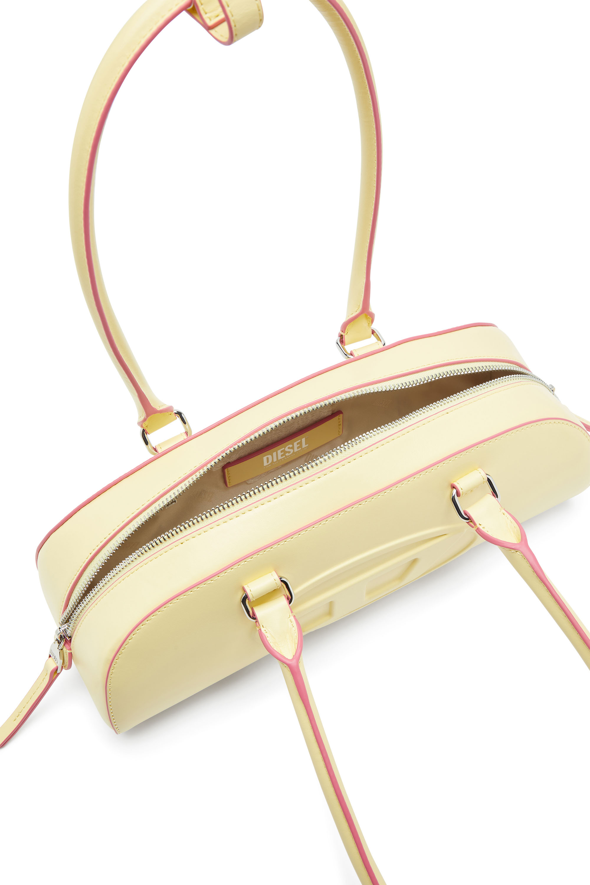 Diesel - 1DR DOME SHOULDER EW, Damen 1DR Dome - Langgezogene Bowlingtasche aus Leder in Gelb - 3