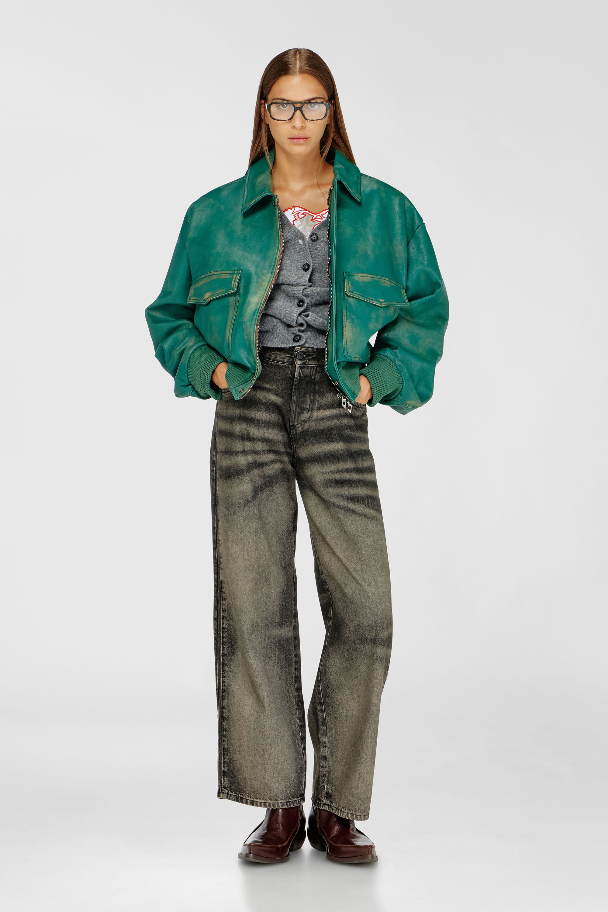 Diesel - Unisex Relaxed Jeans 1982 D-Hakou 09R33, Schwarz/Dunkelgrau - 1